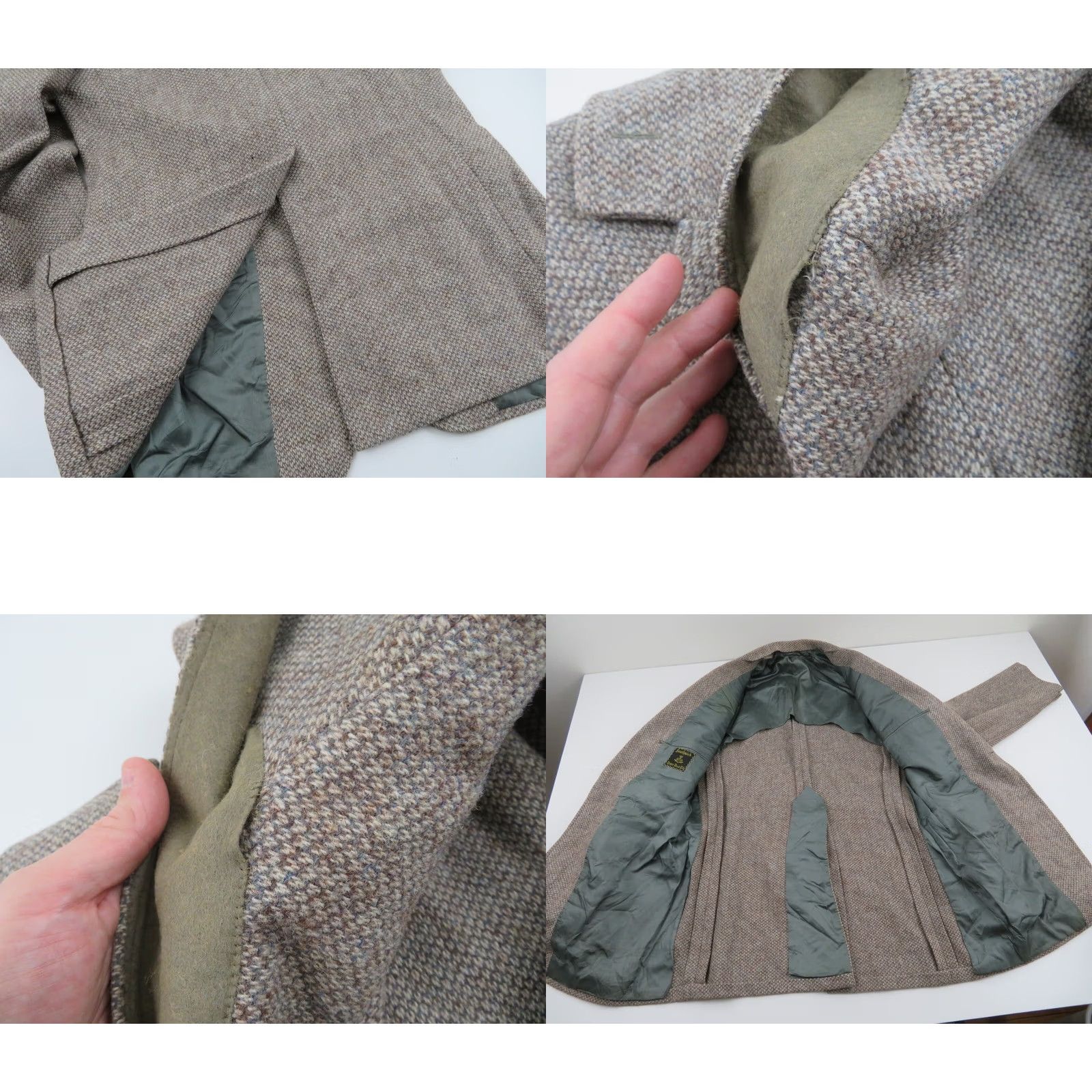 Southwick VINTAGE Southwick Sport Coat Geometric Plaid Wool 40 Regular Notch Lapel 2 Button Single-Breasted Mens Brown 80s 90s USA USA Built Size US XXS / EU 40 - 9 Thumbnail