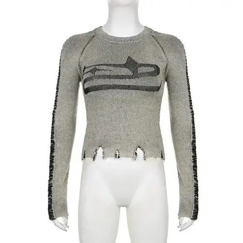 Japanese Brand Ripped Vintage Style Sweater Print Size M / US 6-8 / IT 42-44 - 1 Thumbnail