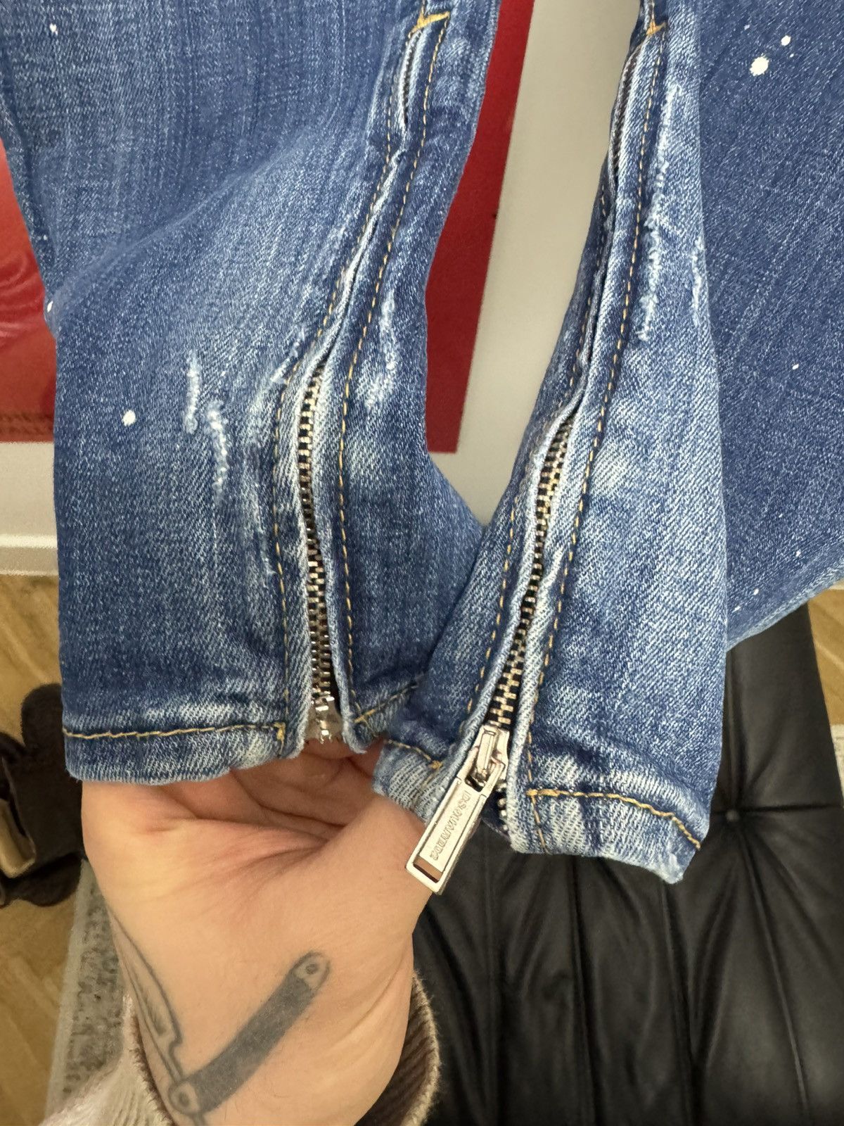 Dsquared2 Dsquared2 Super Skinny Jean Distressed Luxury Denim Pant Zip Size US 30 / EU 46 - 5 Thumbnail
