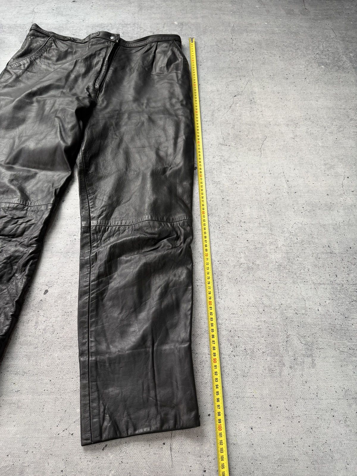 Leather Vintage 1990s Leather Black Riding Chap Pants Emo Pants Size US 35 - 8 Thumbnail