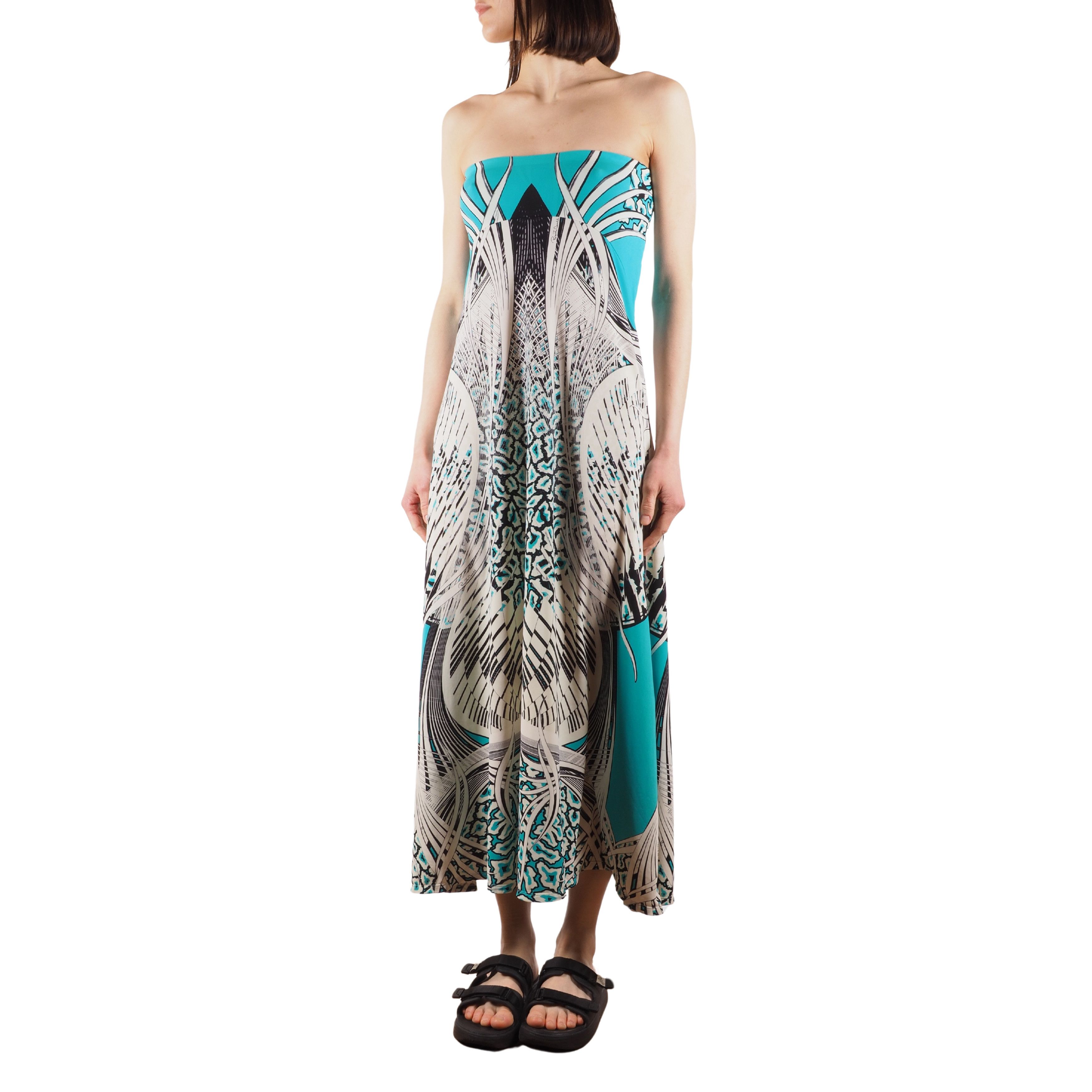 Roberto Cavalli Roberto Cavalli Vintage Strapless Abstract Print Midi Dress Size XS / US 0-2 / IT 36-38 - 1 Thumbnail