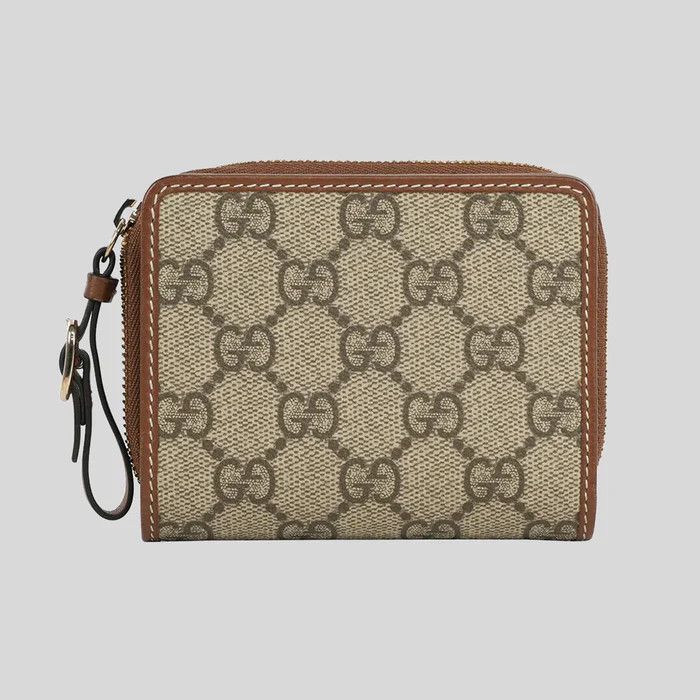 Gucci o1B3y1r0526 Size: OS / Zip Wallet in Beige Ebony Size ONE SIZE - 1 Thumbnail