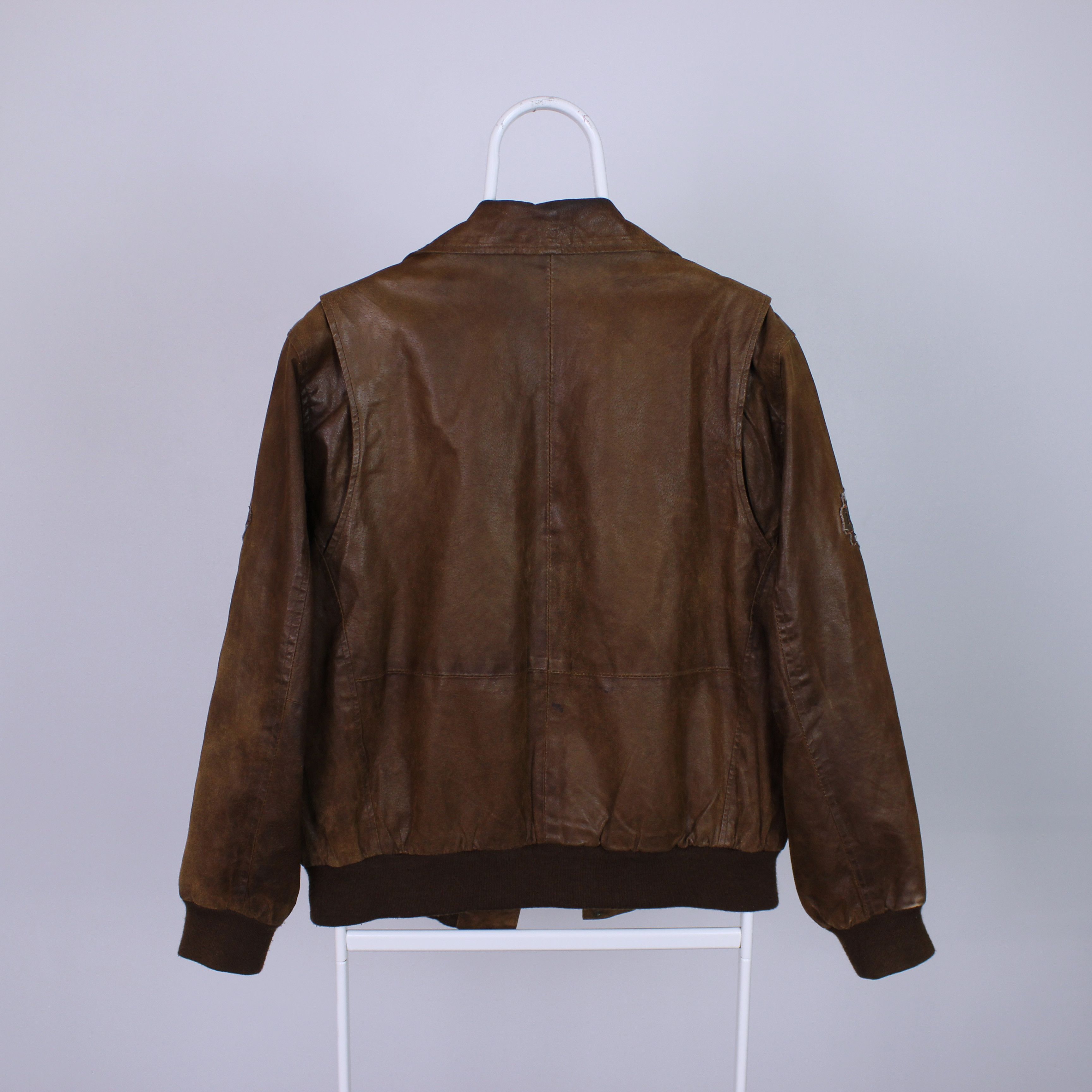 Leather Army leather jacket pilot rare F 21 heavy L XL brown Size US L / EU 52-54 / 3 - 4 Thumbnail