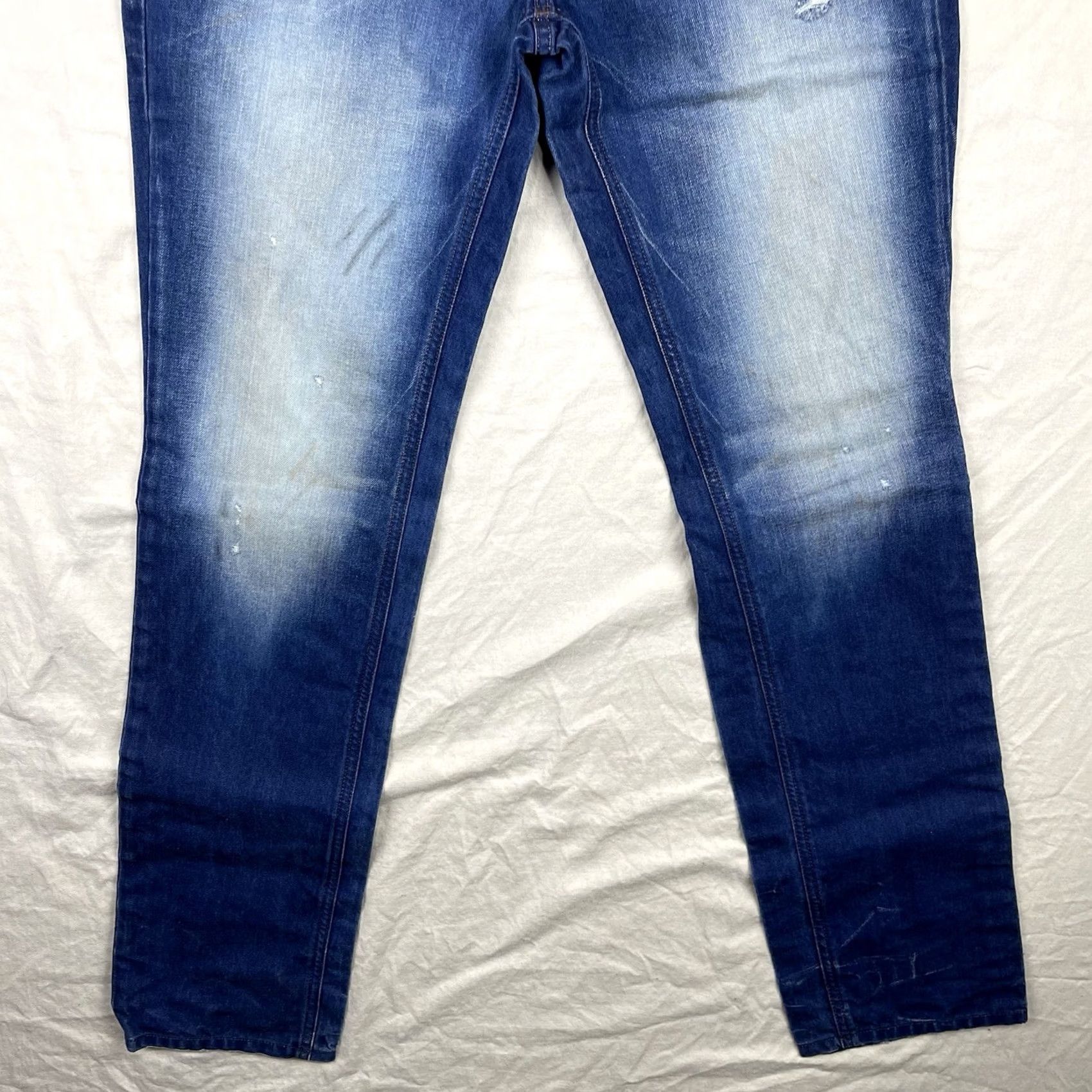 Diesel Diesel Jeans 29X32 Faithlegg Regular Straight Denim 0811P Womens Jeans Blue 5-Pocket Logo Zipper Embroidered Comfort Stretch Size 29" - 3 Thumbnail