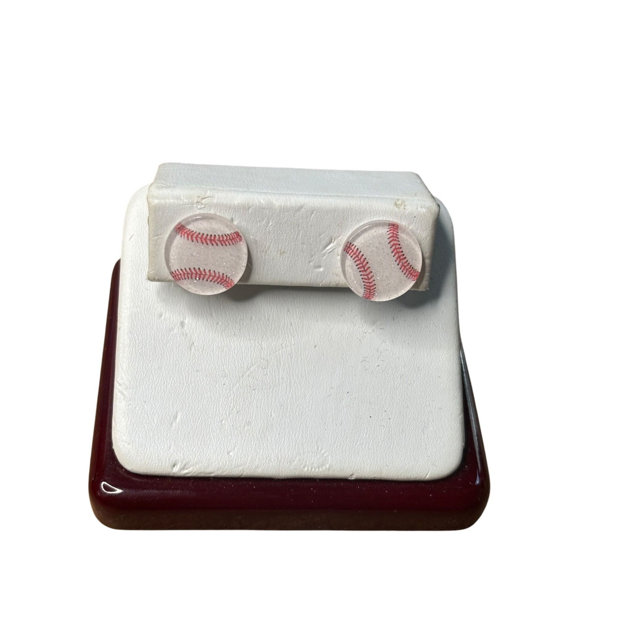 Other Baseball-Themed Resin Stud Earrings With Secure Gold-Tone Ba Size ONE SIZE - 1 Thumbnail