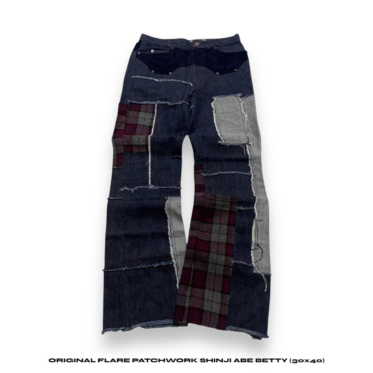 Japanese Brand ORIGINAL FLARE PATCHWORK SHINJI ABE BETTY (30×40) Size US 30 / EU 46 - 1 Thumbnail