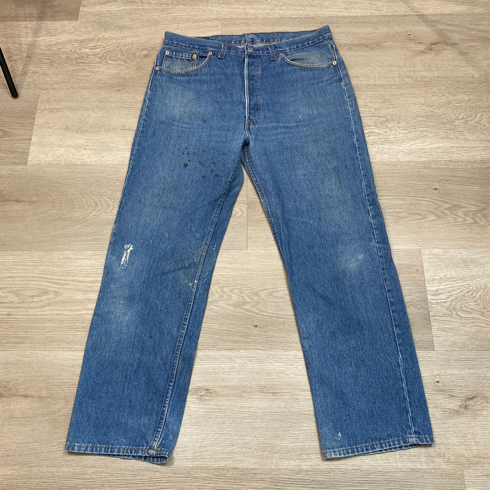Levi's × Vintage Vintage 80s Levi's 501 Made in USA Straight Leg Jeans 36x29 Size US 36 / EU 52 - 2 Thumbnail