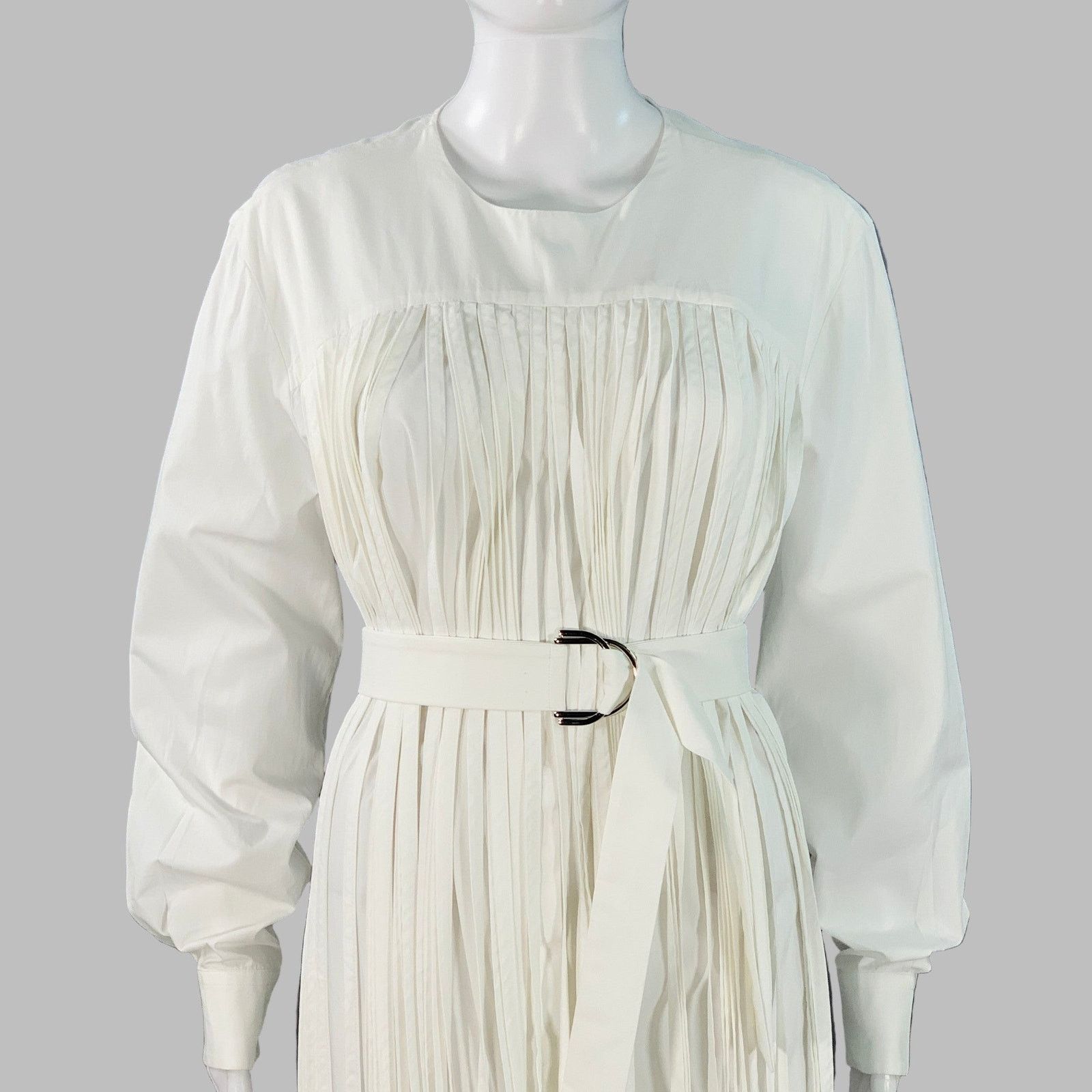 Other MANTU Size M White Cotton Fringe Belted Midi Dress Size M / US 6-8 / IT 42-44 - 2 Thumbnail