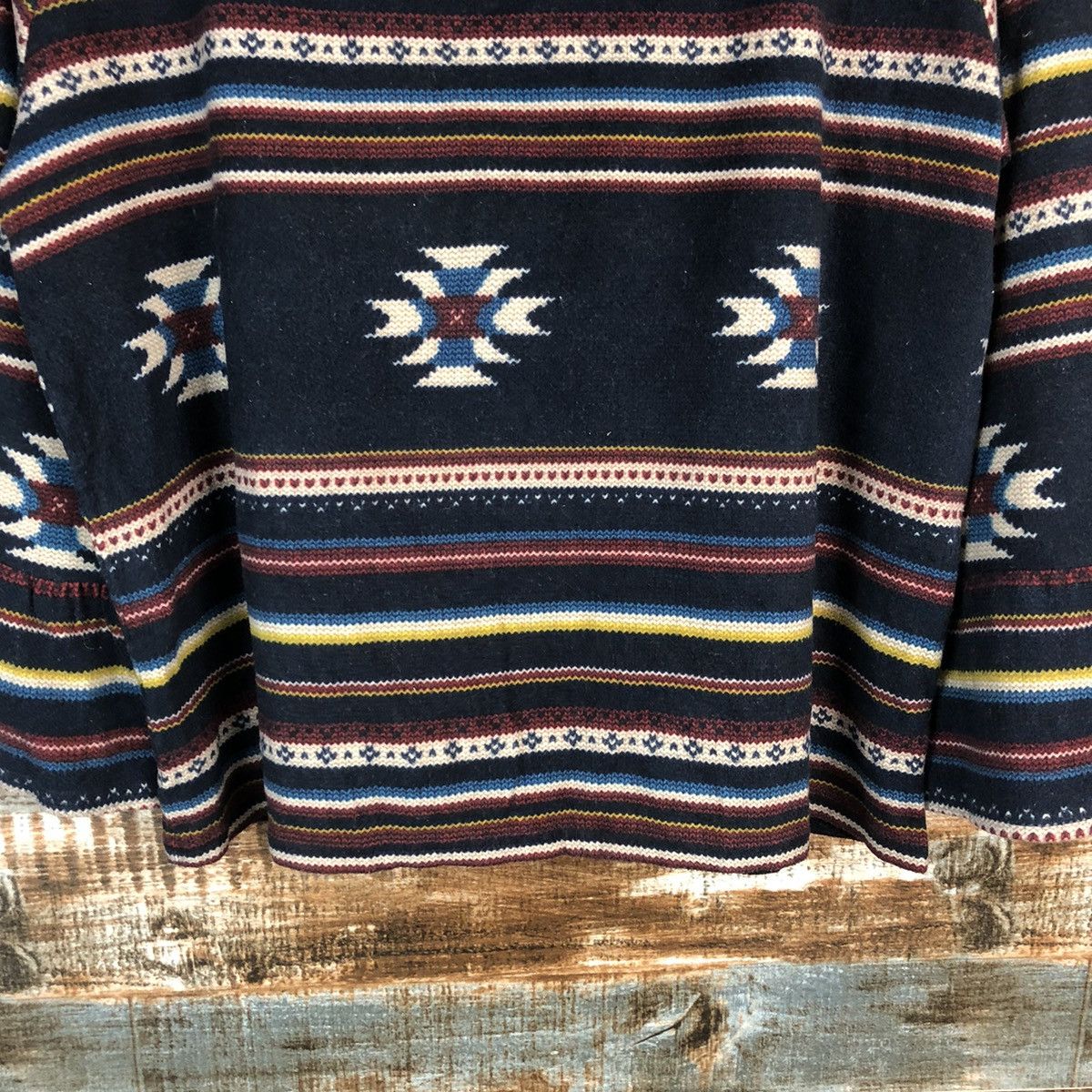 Vintage Jeansis navajo stripe Dark Blue Knitwear #A1765 Size S / US 4 / IT 40 - 6 Thumbnail