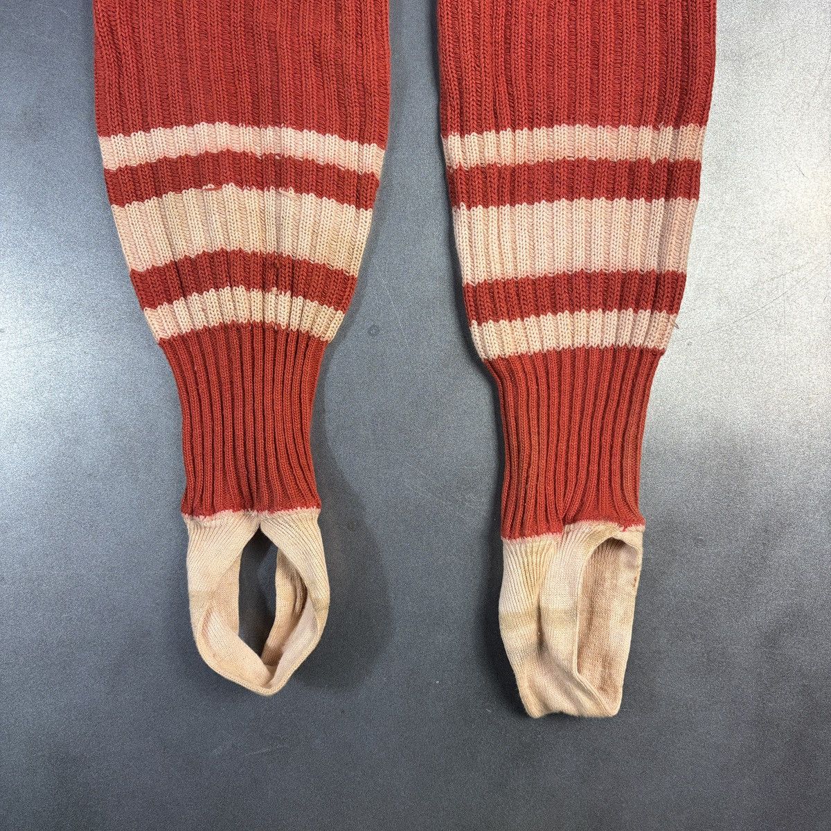 Vintage 1930s Vintage Baseball Socks Striped Wool Stirrup Tube Warm Size ONE SIZE - 3 Thumbnail