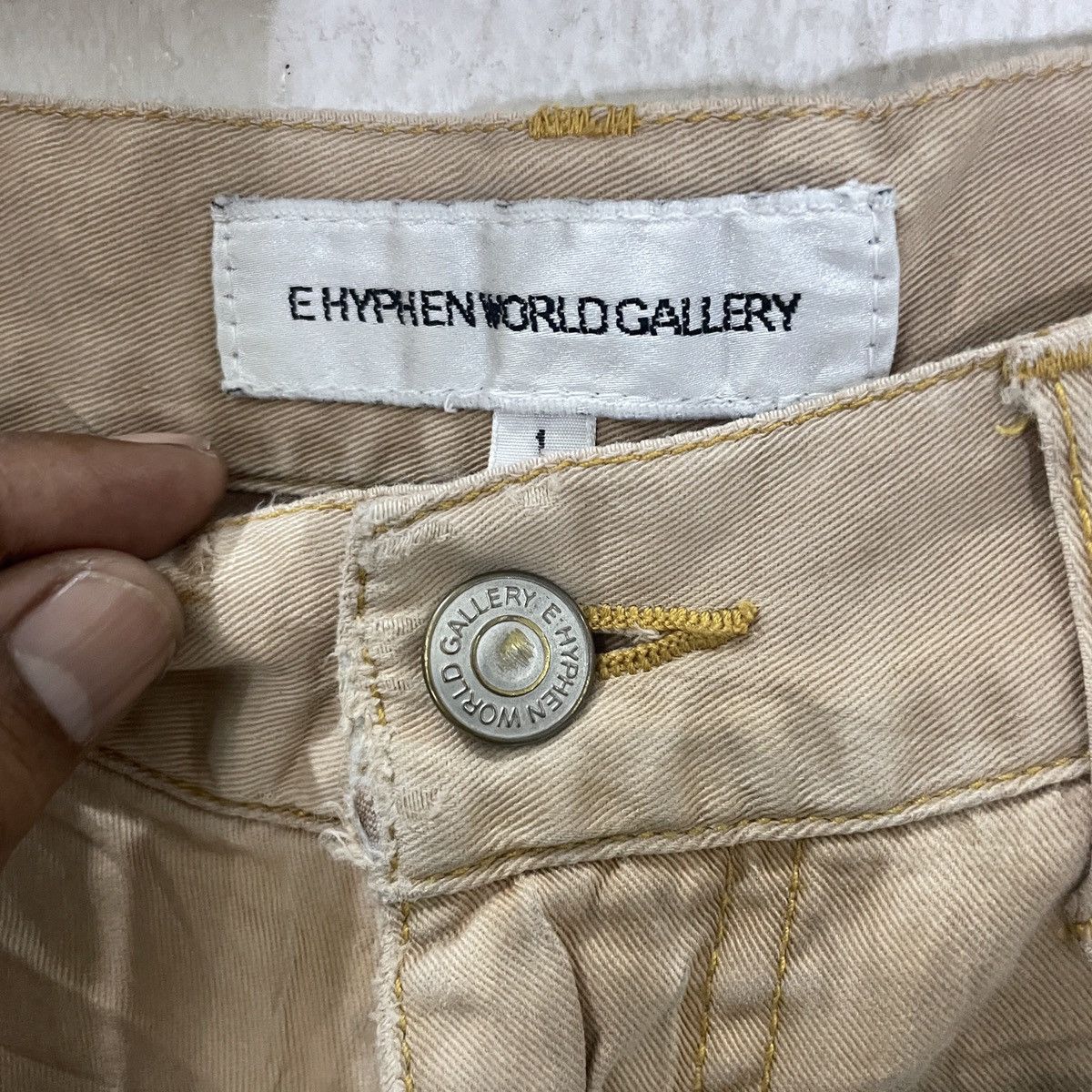 20471120 Vintage Ehyphenwork Gallery Double Waist Distressed Denim Size US 29 - 5 Thumbnail