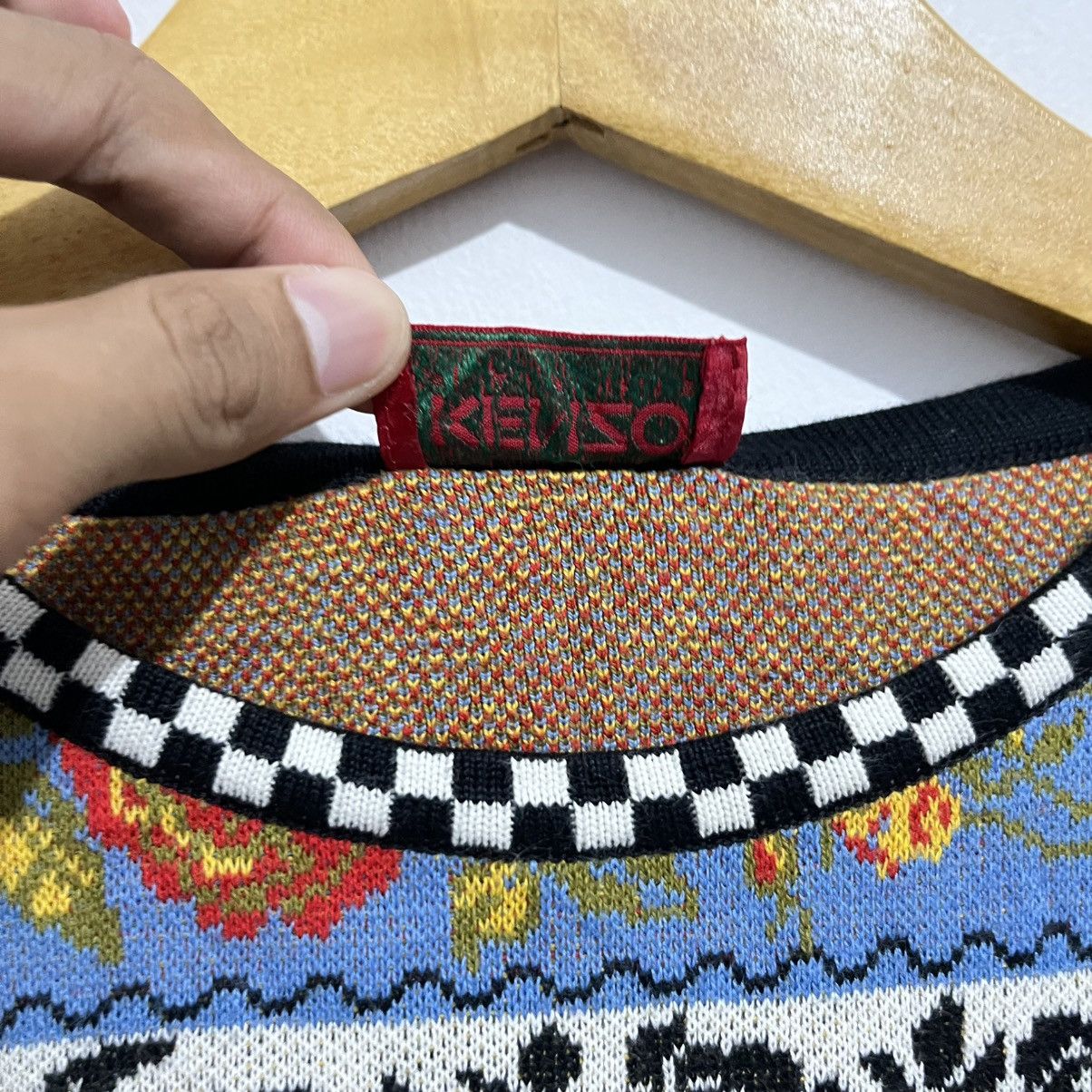 Kenzo Kenzo Vintage Floral Stripe Knit Sweater Size L / US 10 / IT 46 - 15 Thumbnail