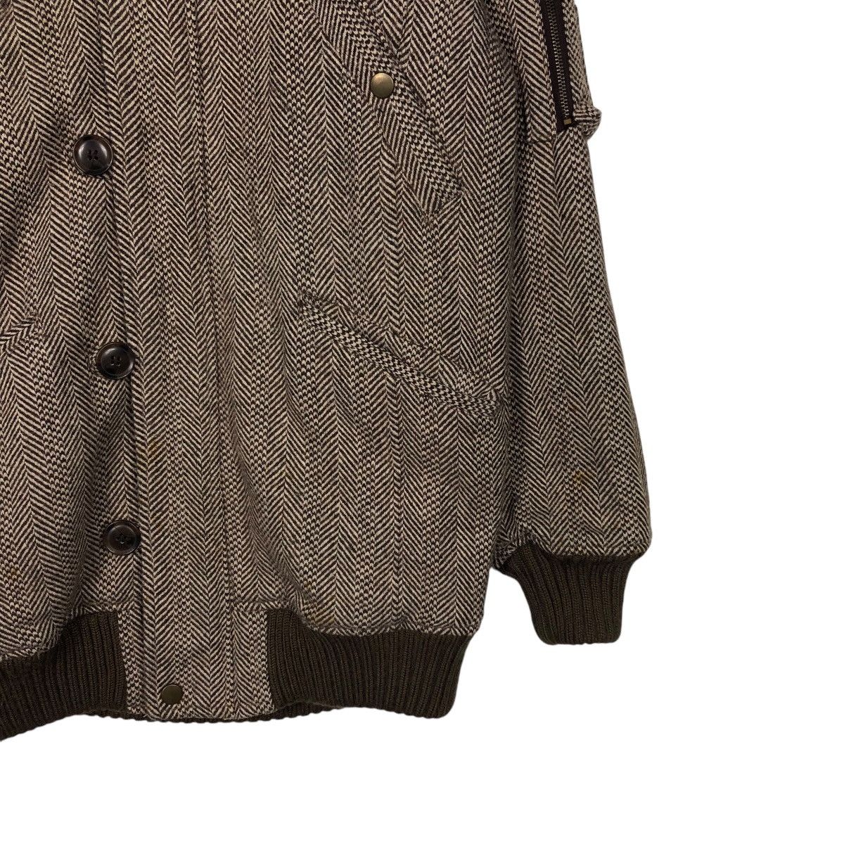 Japanese Brand 📌Vintage Wool Herringbone Fur Hoodie Jacket Size US M / EU 48-50 / 2 - 6 Thumbnail