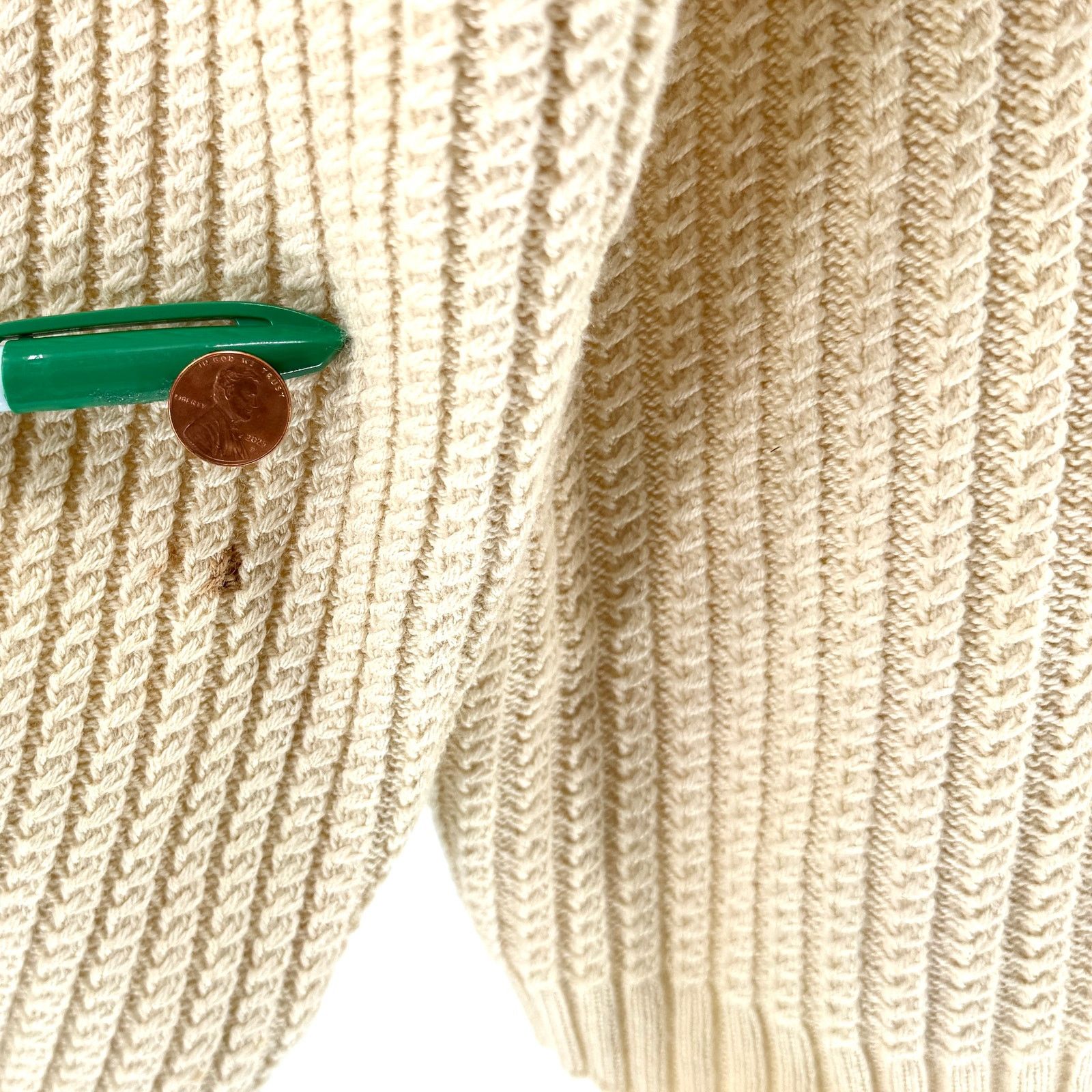 Perry Ellis Vintage 90s Cream Merino Wool Blend Cable Knit Turtleneck Size US XL / EU 56 / 4 - 7 Thumbnail