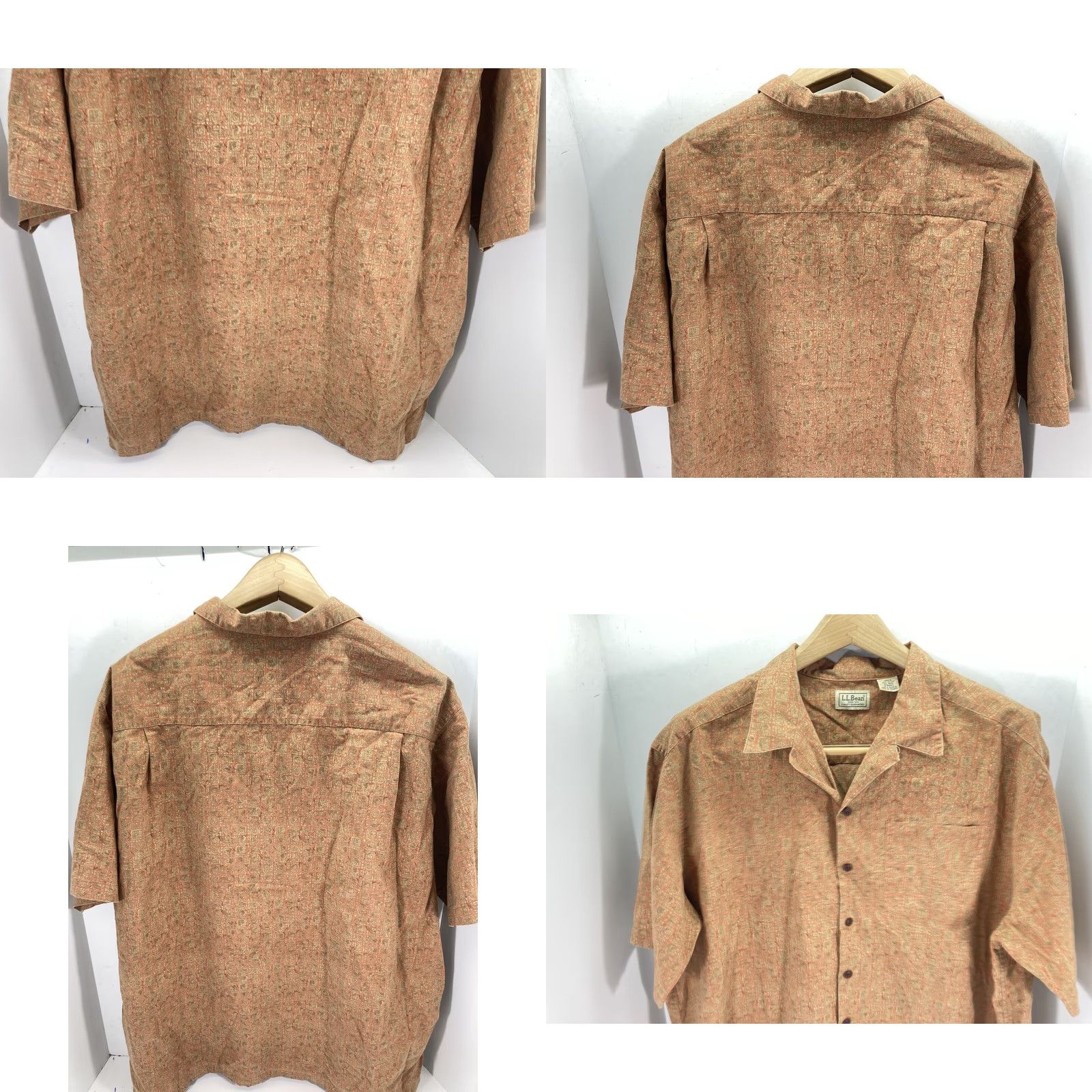 Vintage VINTAGE LL Bean Tiki Cabana Shirt Men XL Orange Button Short Sleeve Cotton Shirt Mens XL Orange Vintage Size US XL / EU 56 / 4 - 8 Thumbnail