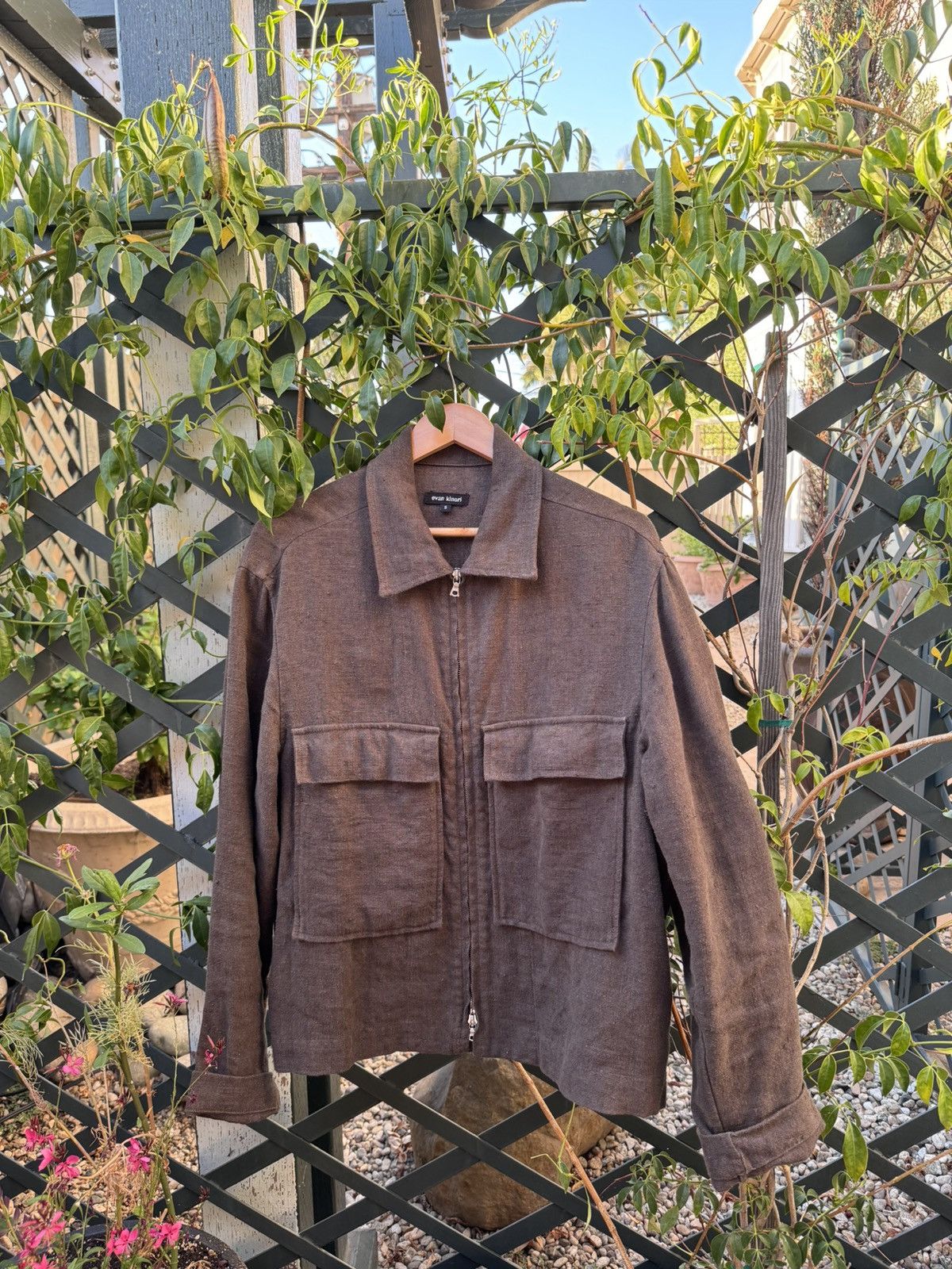 Evan Kinori Evan Kinori Belgian Linen Zip Jacket Grailed