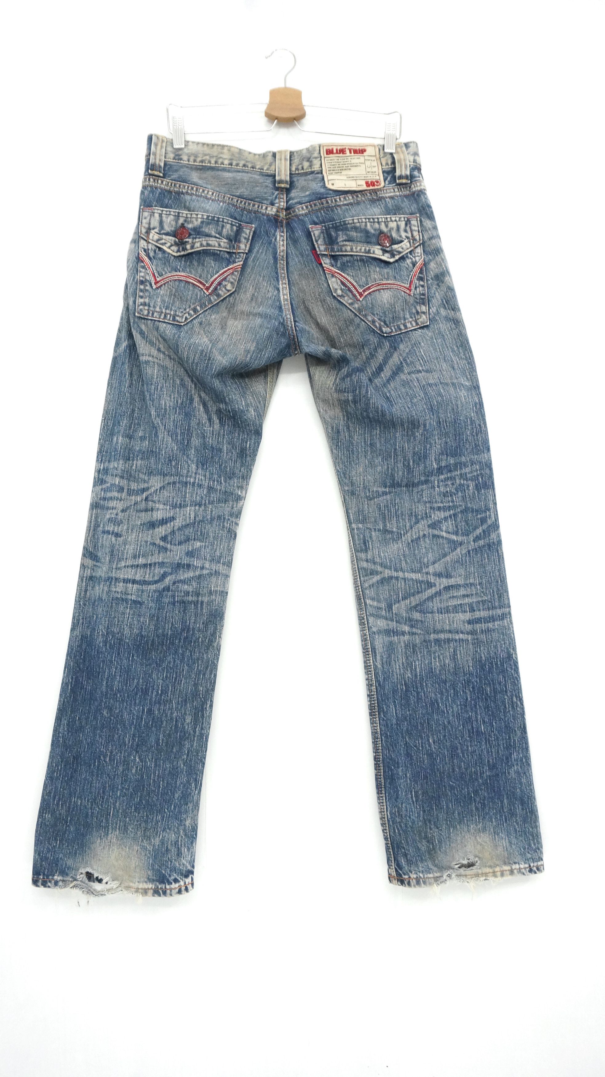 Japanese Brand 🔥EDWIN 503 Japan Rusty Vintage Thrashed Worn out Size US 29 - 1 Thumbnail