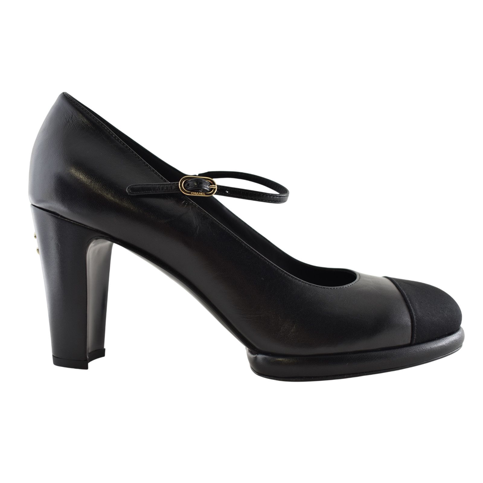Chanel Chanel 24B Black CC Logo Mary Jane Platform Pumps 41 Size US 10 / IT 40 - 1 Thumbnail