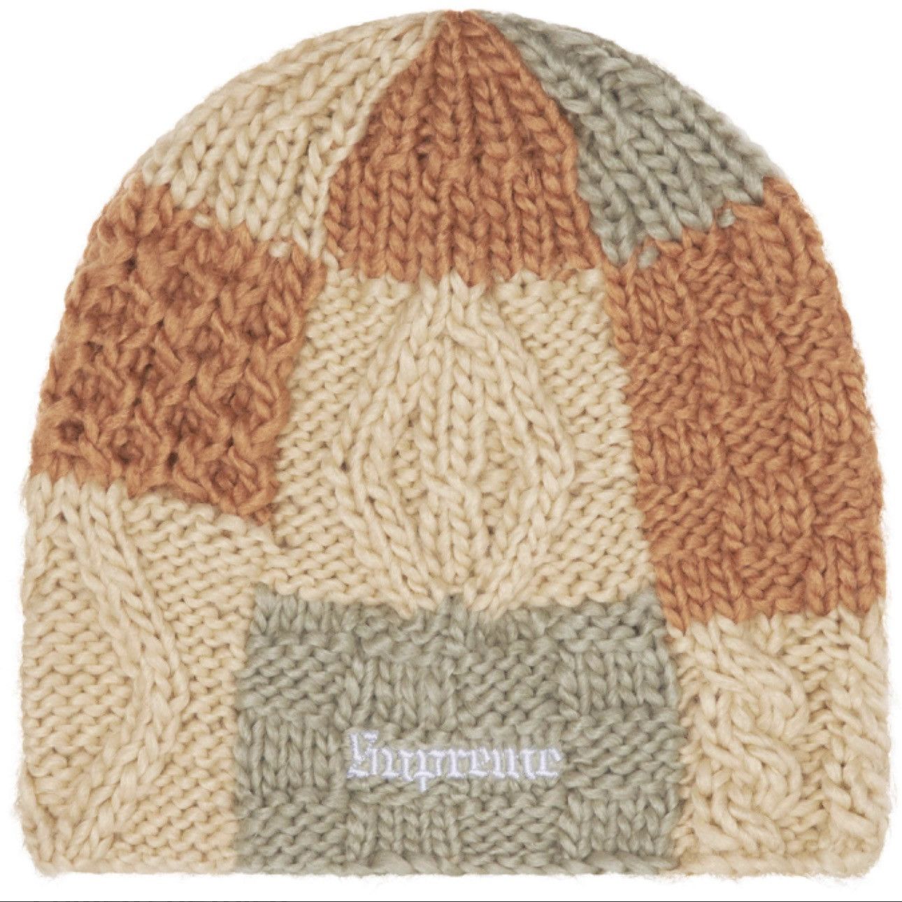 Supreme Supreme Block Knit Beanie Tan SS25 Handknit Deadstock DS Size ONE SIZE - 1 Thumbnail