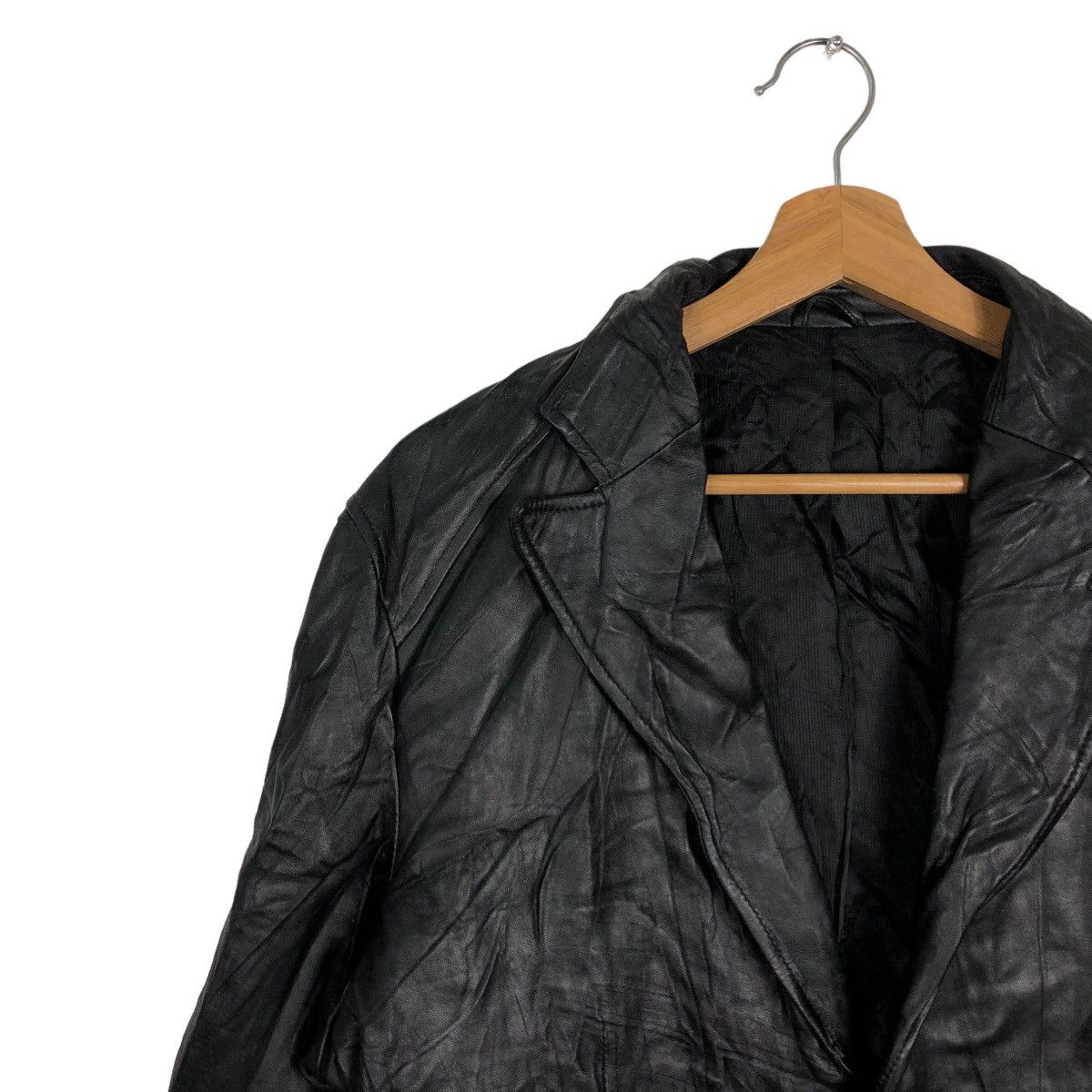 Issey Miyake 🔥Rare Licorice Genuine Leather Jacket Issey Miyake Size US L / EU 52-54 / 3 - 7 Thumbnail