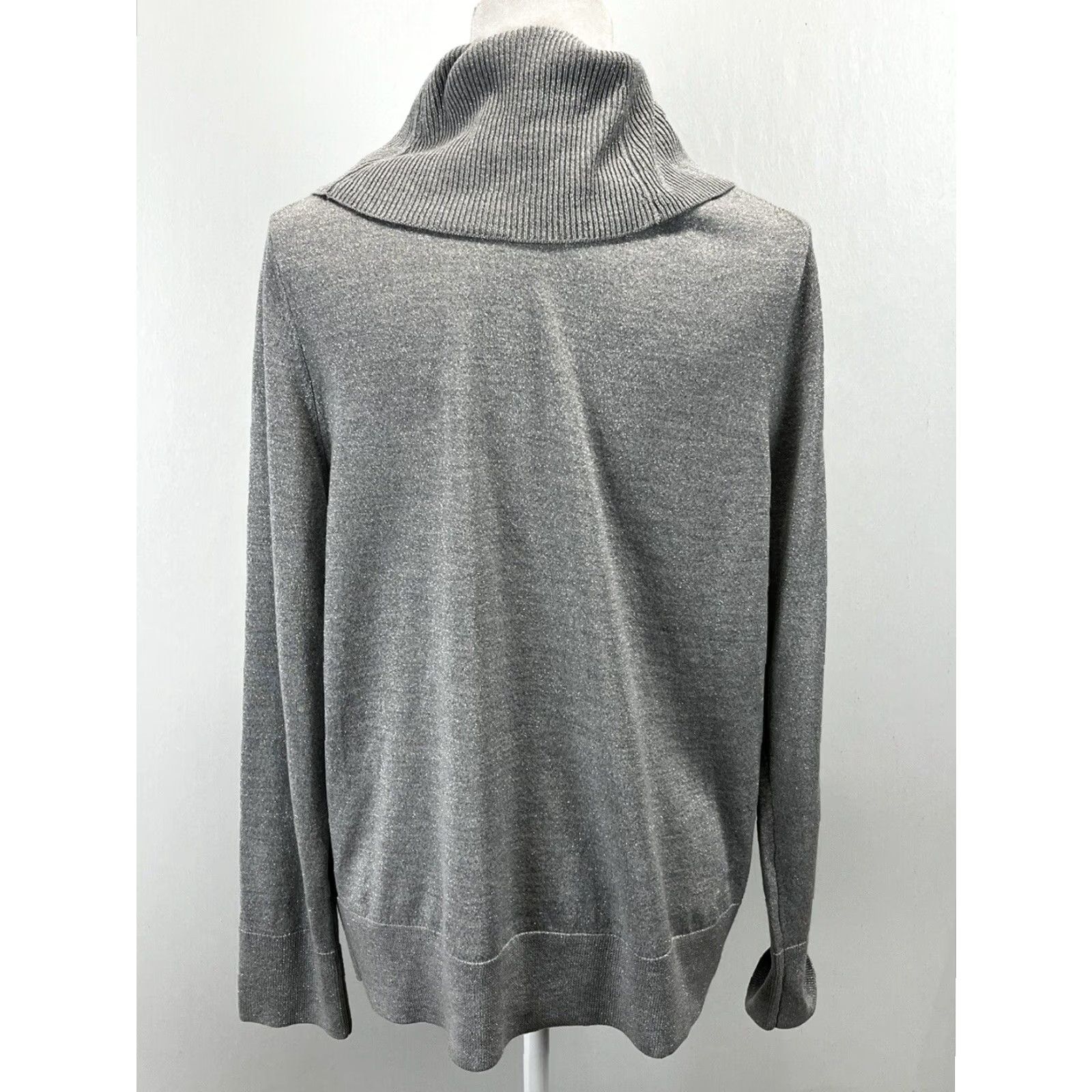 Talbots Talbots Cowl Neck Pullover Sweater Adult Extra Large Gray Shimmer Womens Size XL / US 12-14 / IT 48-50 - 3 Thumbnail