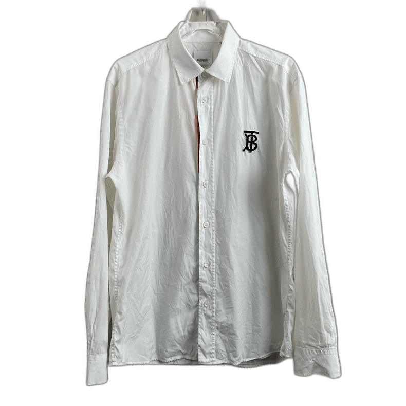 Burberry Burberry White TB Logo Embroidery Shirt Size US M / EU 48-50 / 2 - 1 Thumbnail