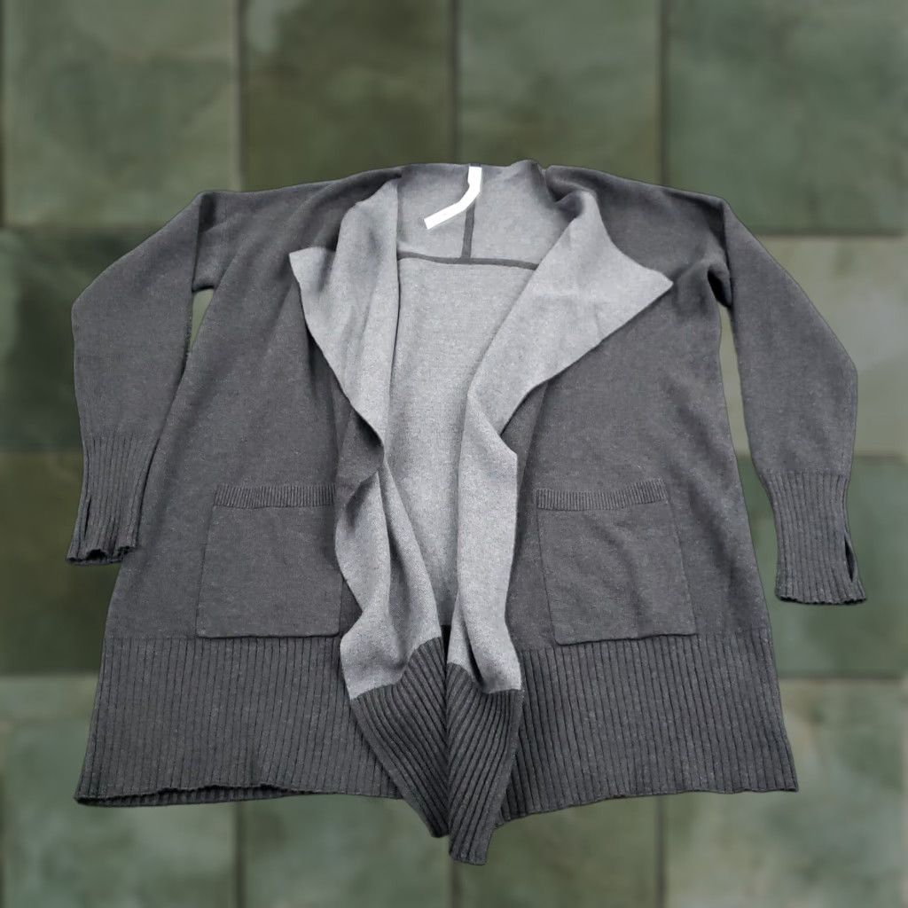 Lululemon Lululemon Womens Large Black Gray Sweater Cardigan Soft Open Front Size L / US 10 / IT 46 - 1 Thumbnail