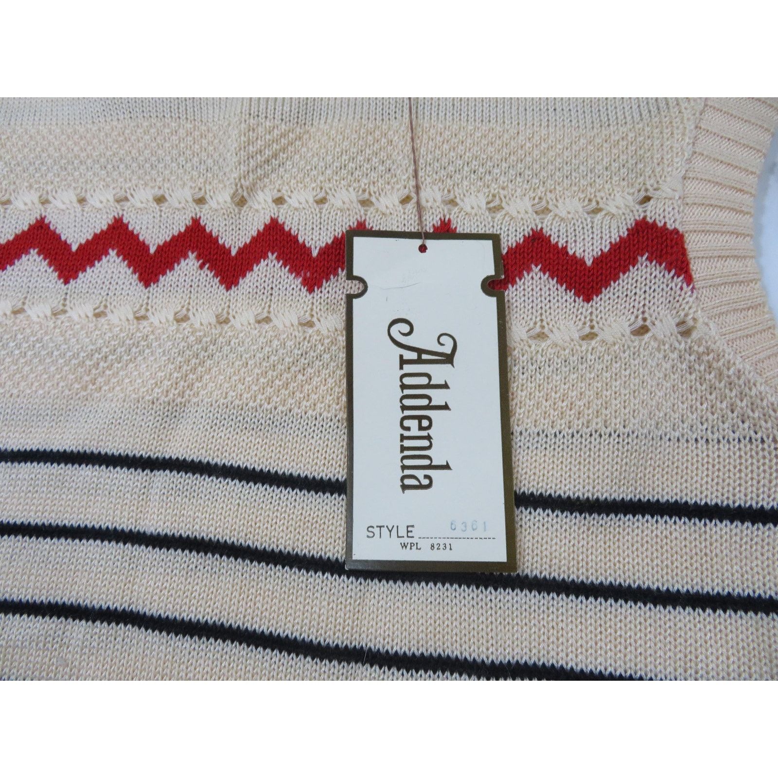 Other Addenda Acrylic Knit Top Blouse Set, Striped, Sz L 1970s Size L / US 10 / IT 46 - 4 Thumbnail