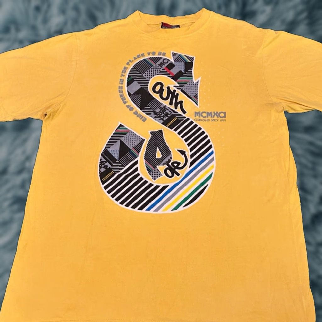 Southpole VINTAGE Southpole Graffiti Print Shirt Mens XL Yellow Hip Hop Grunge Punk Y2K VTG Logo - Size US XL / EU 56 / 4 - 1 Thumbnail