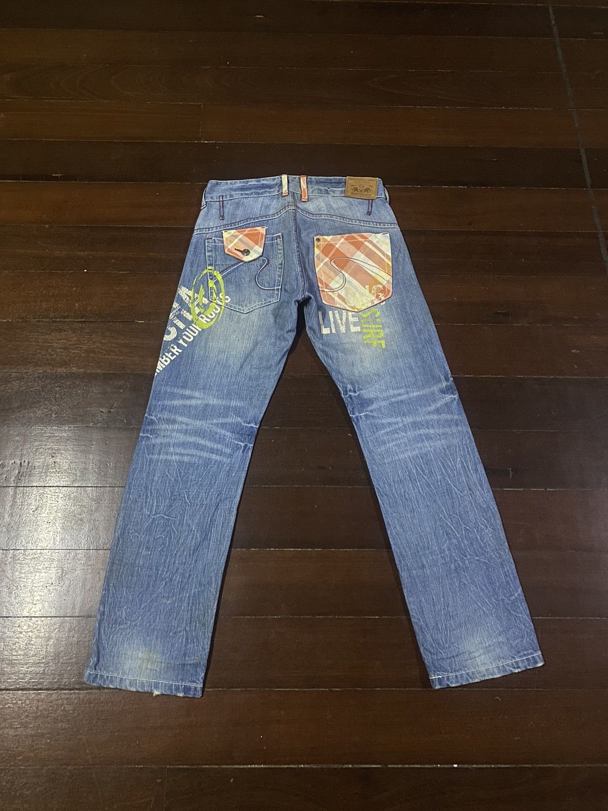 Gotcha × Japanese Brand × Vintage Vintage Gotcha Suf Back Embroidered Denim Jeans Size US 34 / EU 50 - 1 Thumbnail