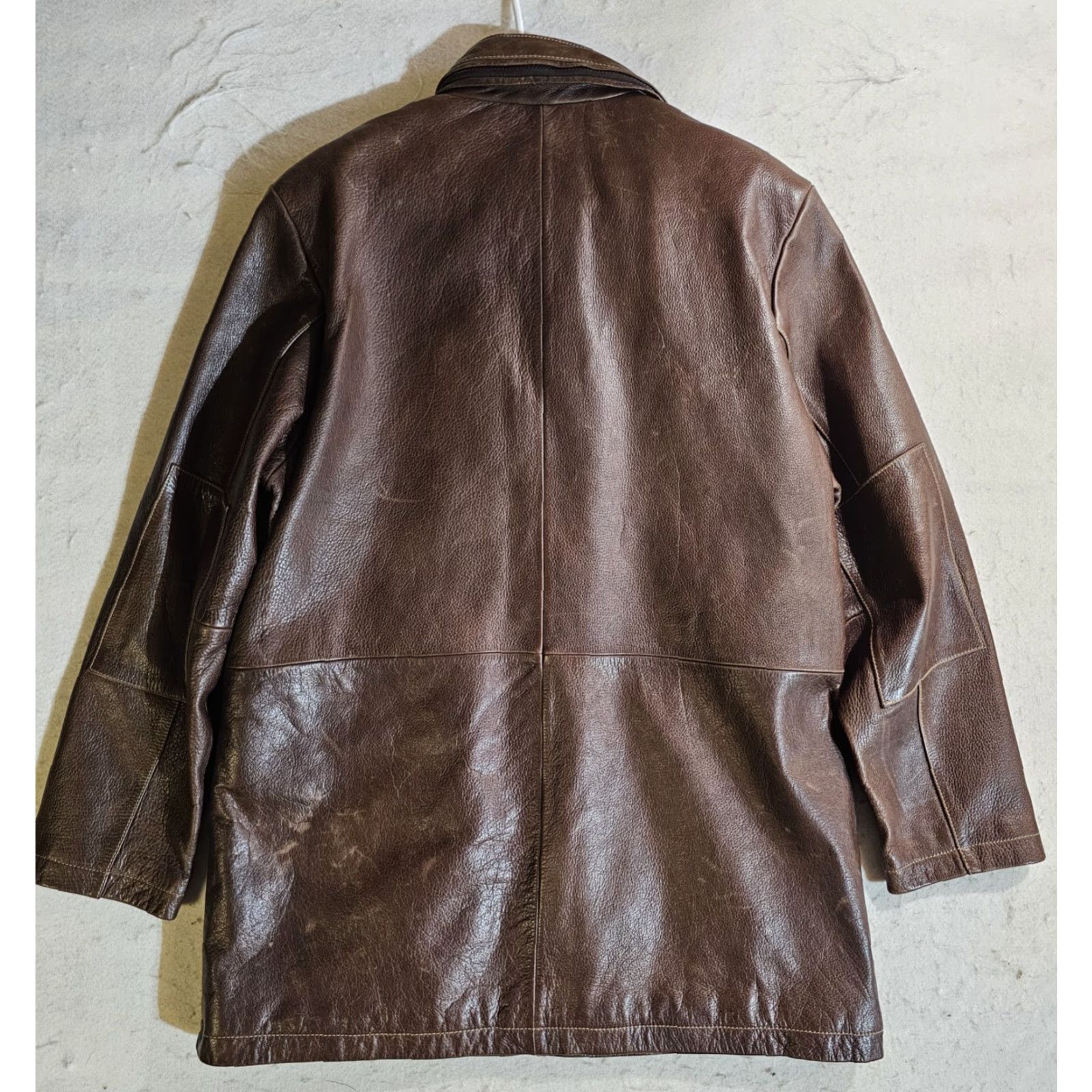 Wilson VINTAGE Pelle Studio Wilson Leather Distressed Hooded Jacket Thinsulate Ultra Mens Large L Brown Size US L / EU 52-54 / 3 - 7 Thumbnail