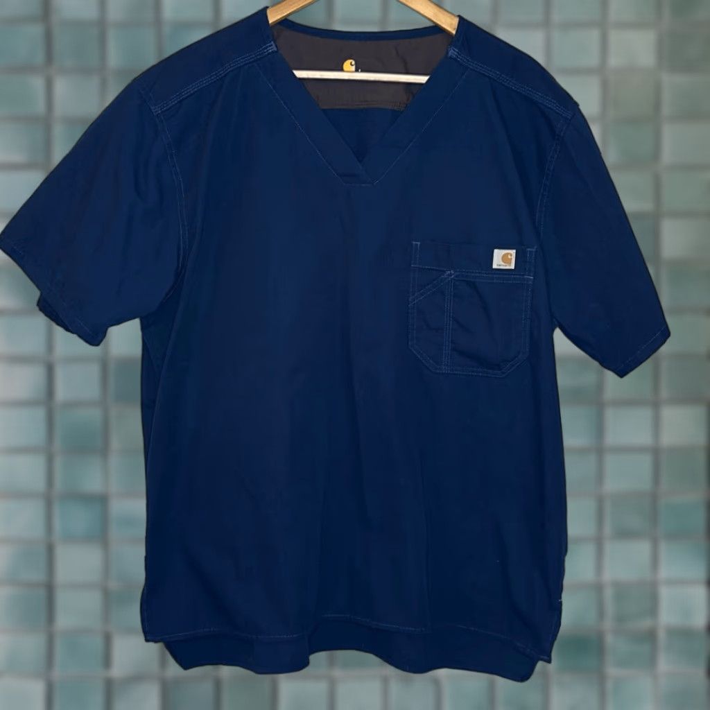 Carhartt Carhartt Ripstop Medical Scrub Short Sleeve Top Shirt L Men Blue Size US L / EU 52-54 / 3 - 1 Thumbnail