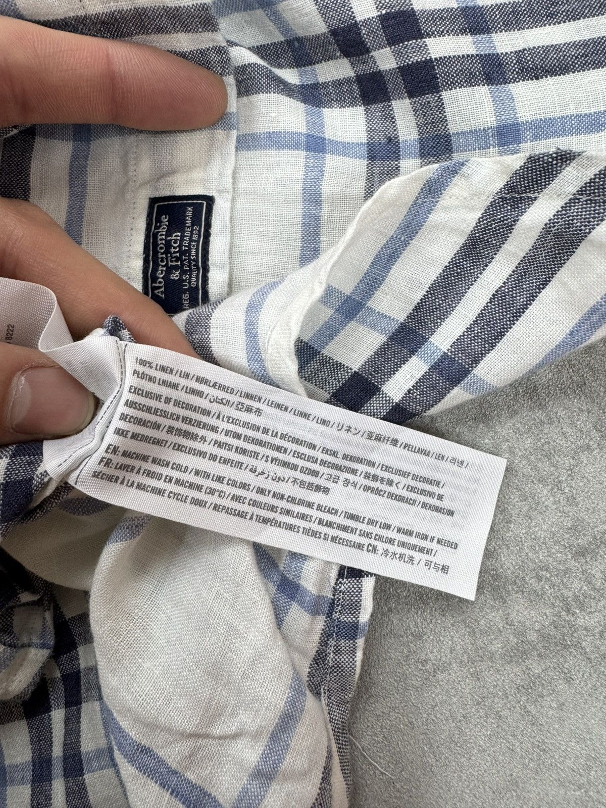 Abercrombie & Fitch Abercrombie & Fitch linen checkered shirt long sleeve Large Size US L / EU 52-54 / 3 - 6 Thumbnail
