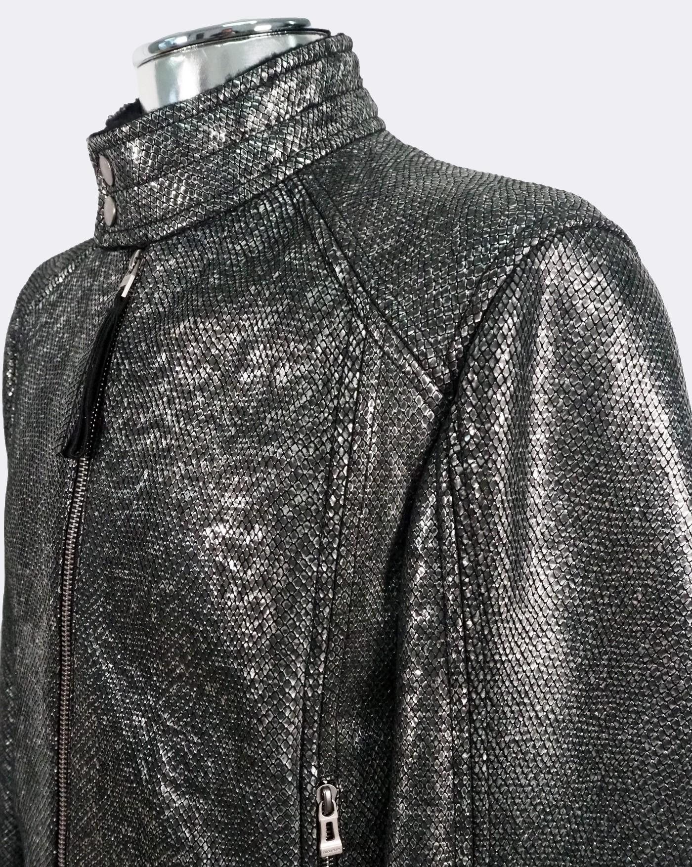 Hugo Boss Hugo Boss 'Codes' Shearling Silver Leather Jacket $2125 Size US S / EU 44-46 / 1 - 16 Thumbnail