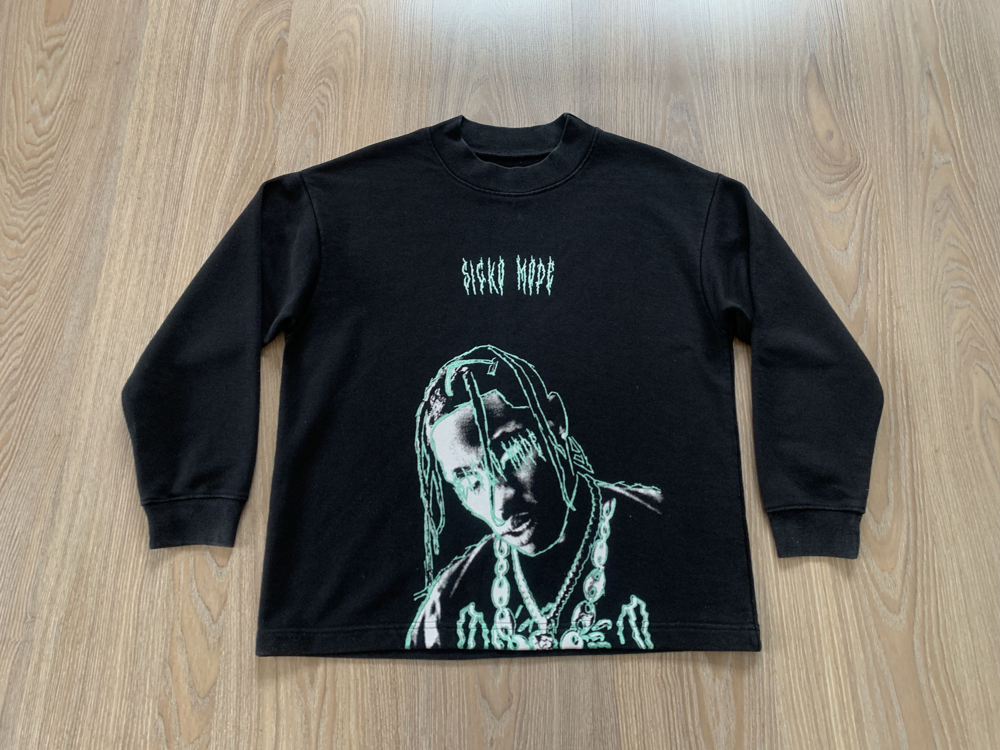 Rap Tees Travis Scott Sicko Mode Black Crewneck Sweatshirt Size US S / EU 44-46 / 1 - 2 Thumbnail