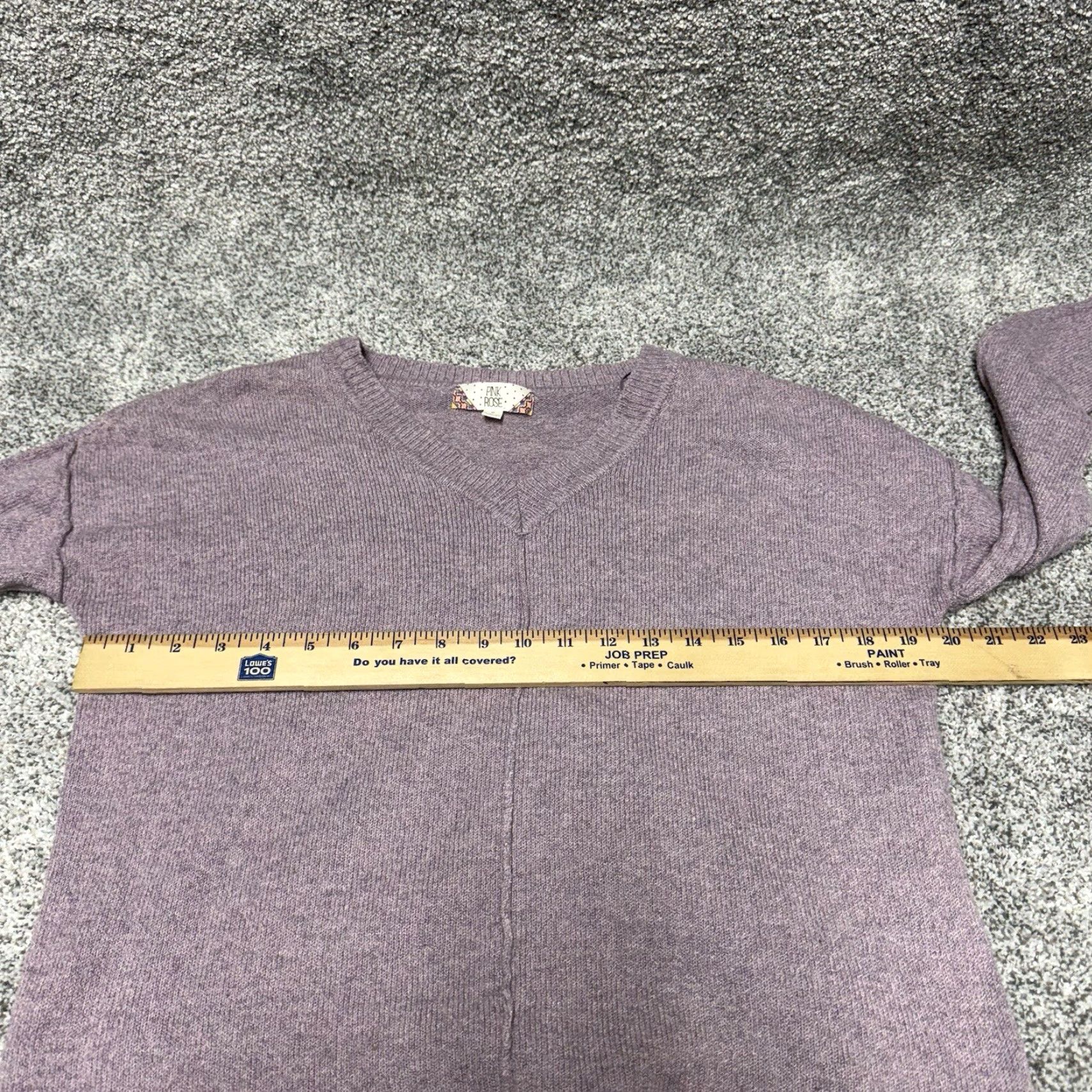 Vintage Pink Rose Sweater Size Small V Neck Casual Soft Minimalist Cozy Hippie Purple Womens Size S / US 4 / IT 40 - 6 Thumbnail