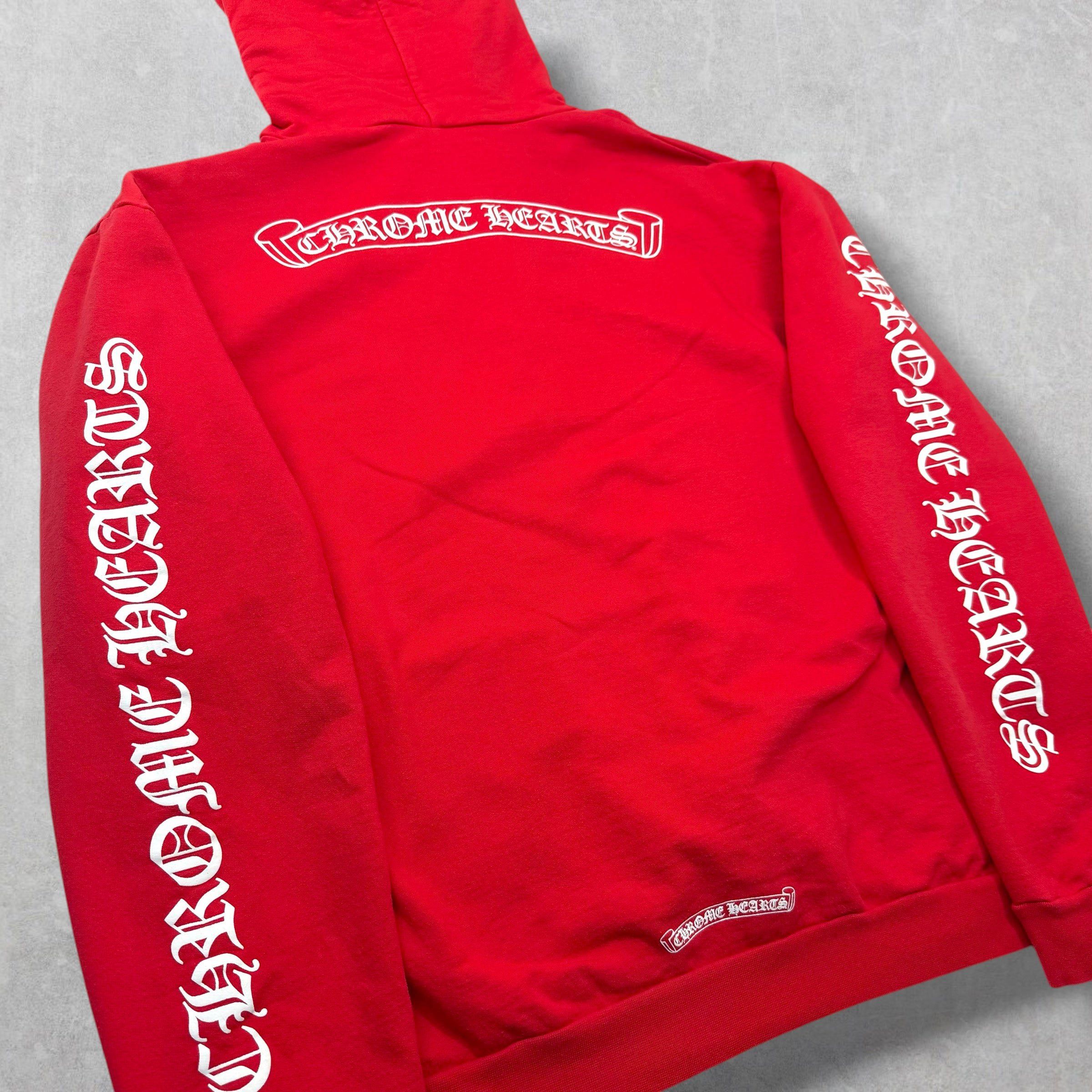 Chrome Hearts Chrome Hearts Red Scroll Logo Hoodie XXL Size US XXL / EU 58 / 5 - 4 Thumbnail
