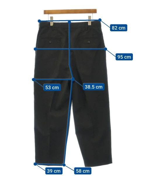 Comme des Garcons Homme Casual Pants Wool Zip Up Plain 2 Tuck Wide Pattern Black Size US 32 / EU 48 - 3 Thumbnail