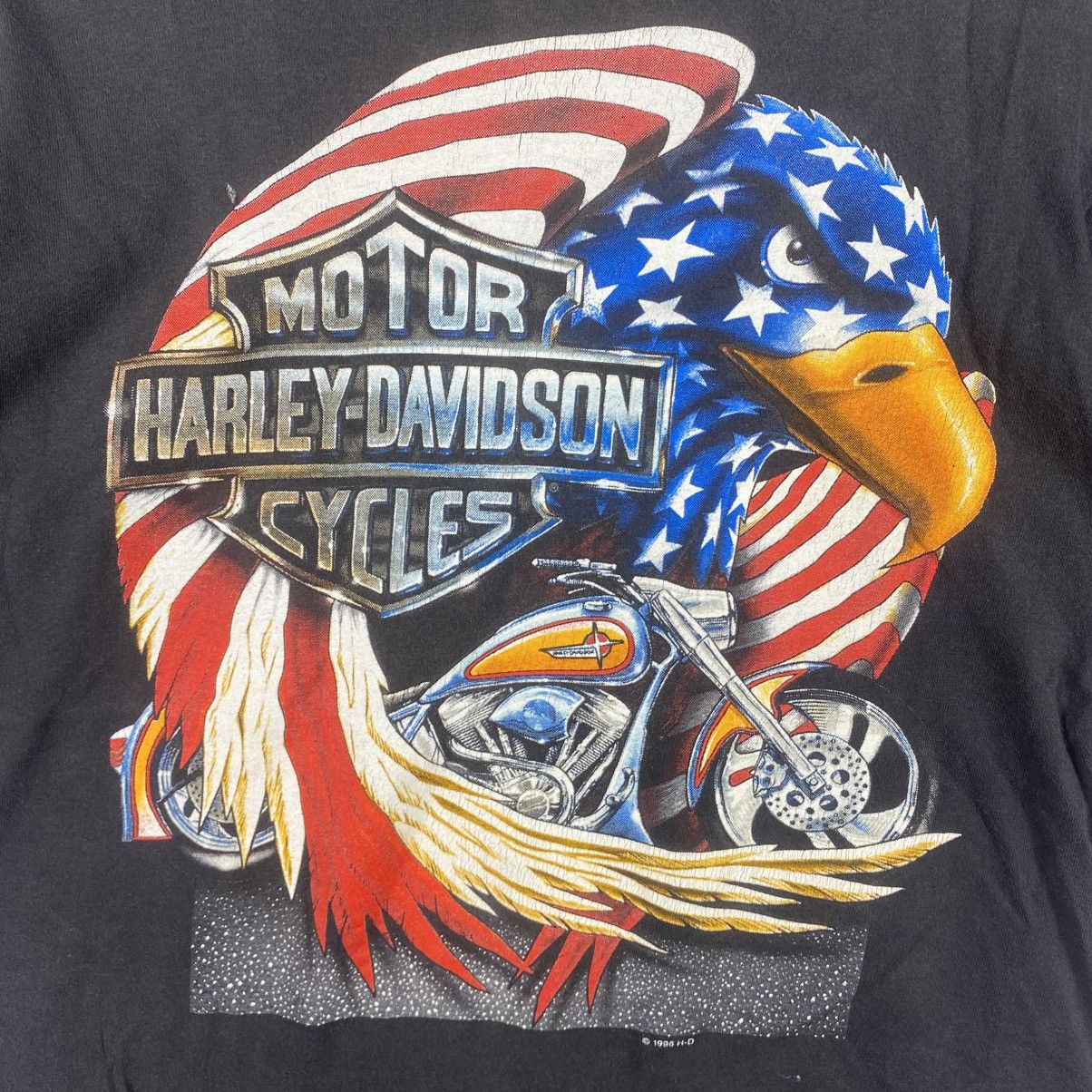 Harley Davidson Vintage 90's HARLEY DAVIDSON Motorcycles Pacific Tee Shirt Size US M / EU 48-50 / 2 - 2 Thumbnail