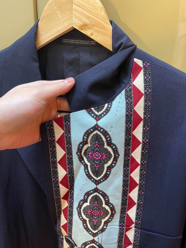 Yohji Yamamoto Yohji Yamamoto 91SS dark blue print blazer Size 38S - 4 Thumbnail