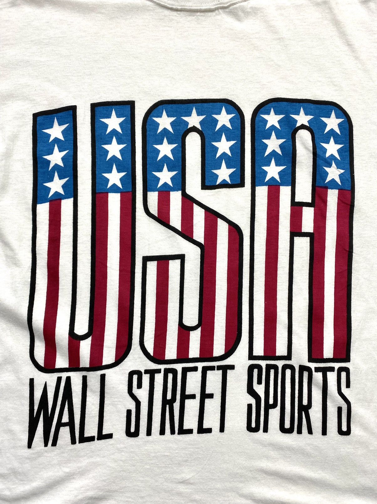 Vintage Vintage 1990’s America USA Flag Wall Street Sports T Shirt Size US L / EU 52-54 / 3 - 4 Thumbnail
