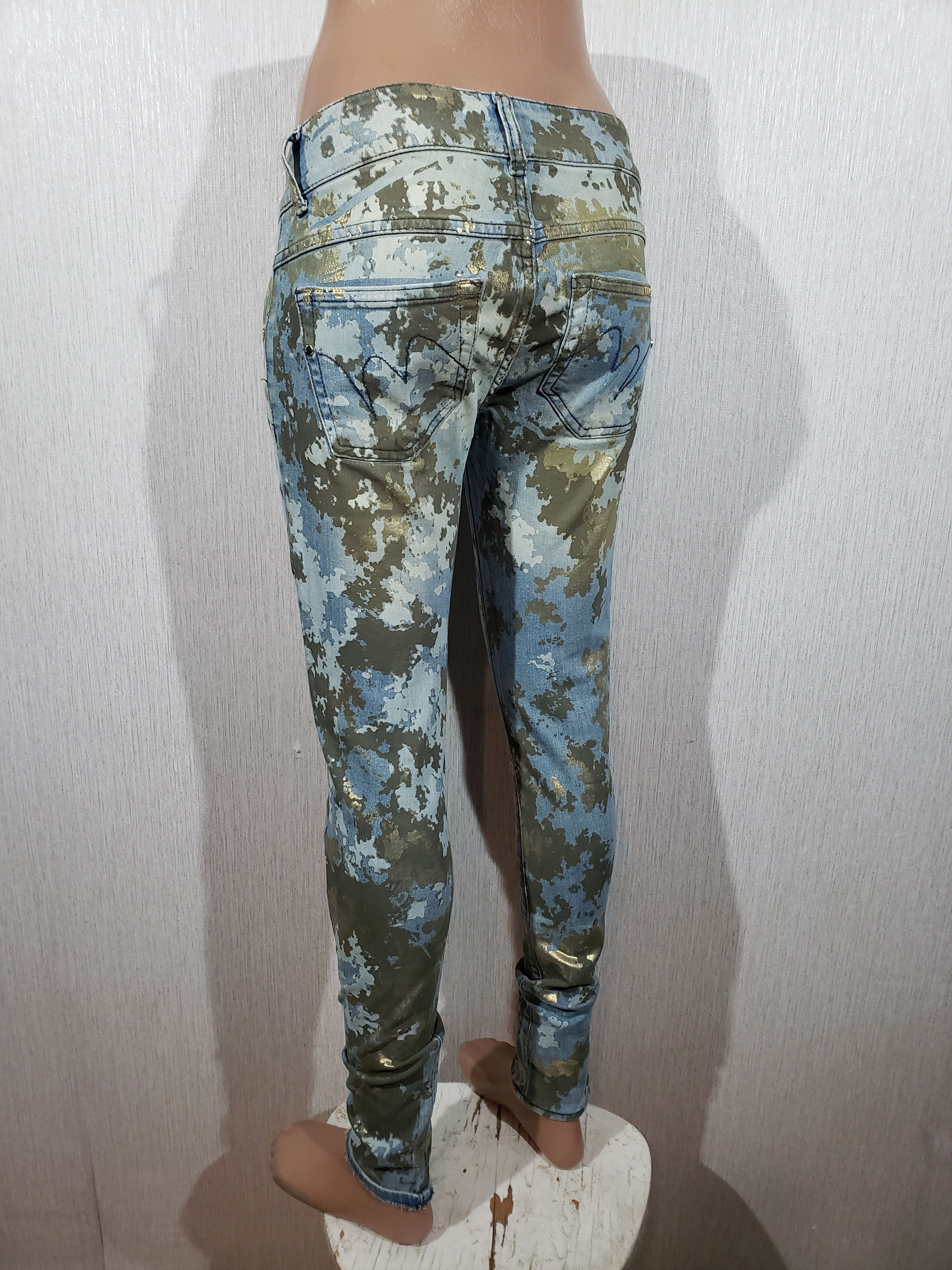 Jean Wonderful women's jeans in blue with camouflage. Size 30" / US 8 / IT 44 - 5 Thumbnail
