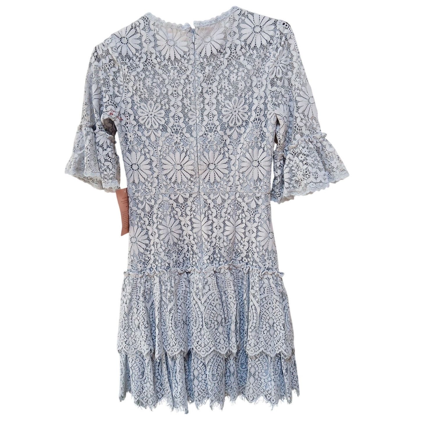 Monique Lhuillier BHLDN ML Monique Lhuillier Michaela Lace Mini Dress 4 - NWT Size S / US 4 / IT 40 - 3 Thumbnail