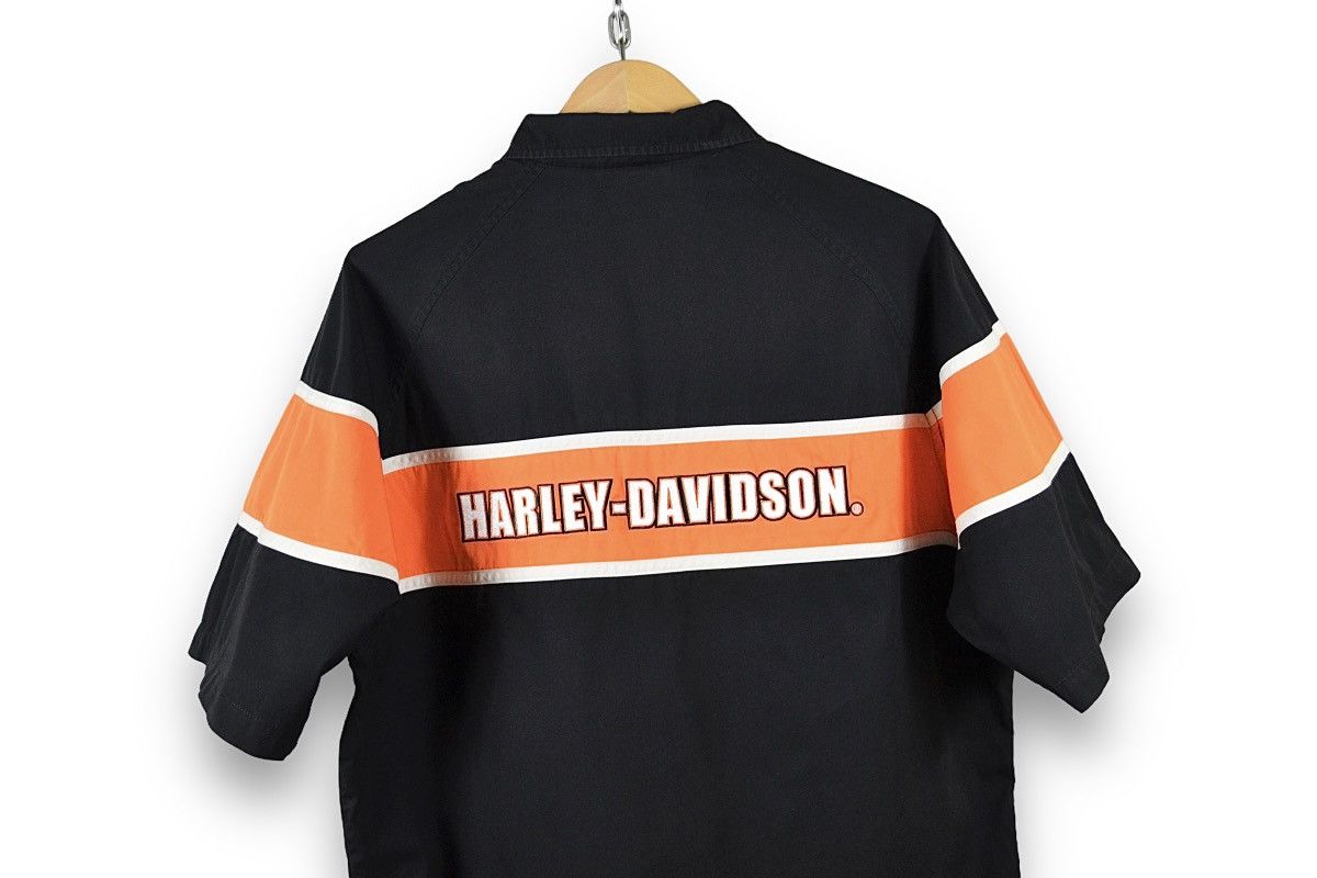 Harley Davidson Y2K Vintage Harley Davidson Big Logo Zip Pocket Racing Shirt Size US L / EU 52-54 / 3 - 1 Thumbnail