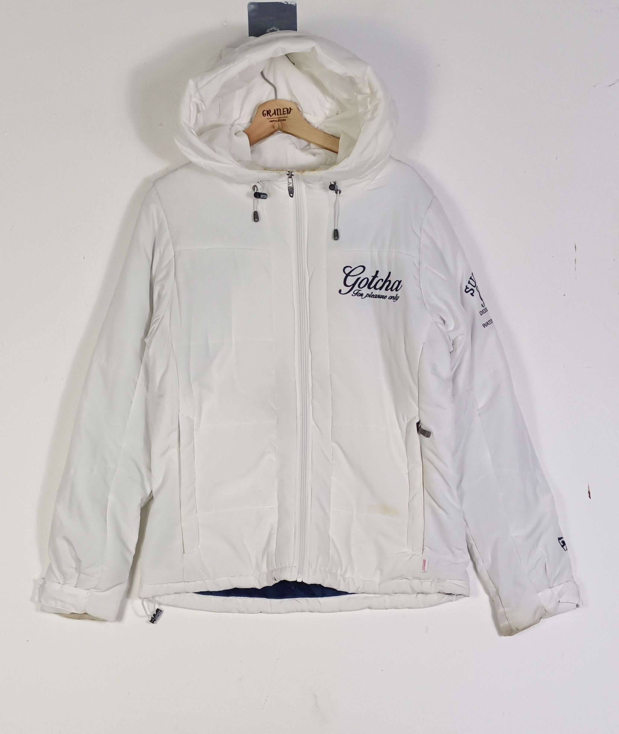 Gotcha GOTCHA Big Spell Out Puffer Hoodie Jacket Size US M / EU 48-50 / 2 - 2 Thumbnail