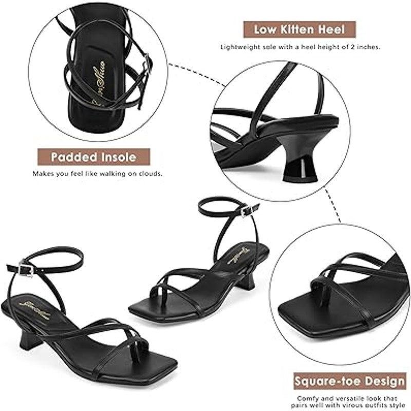 Other Genshuo Women's Size 6 Black Strappy Open Toe Sandals Size ONE SIZE - 2 Thumbnail