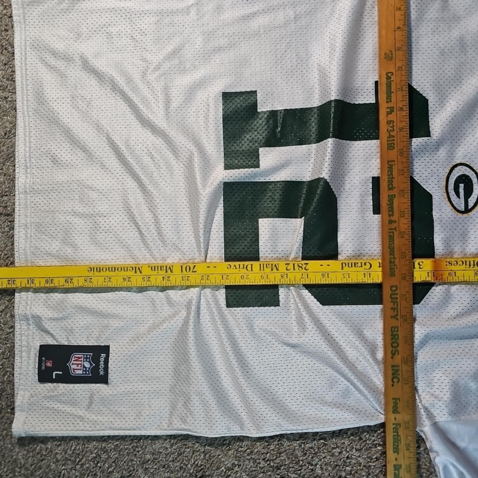 Reebok Reebok L White Green Bay Packers Jersey Size ONE SIZE - 6 Thumbnail