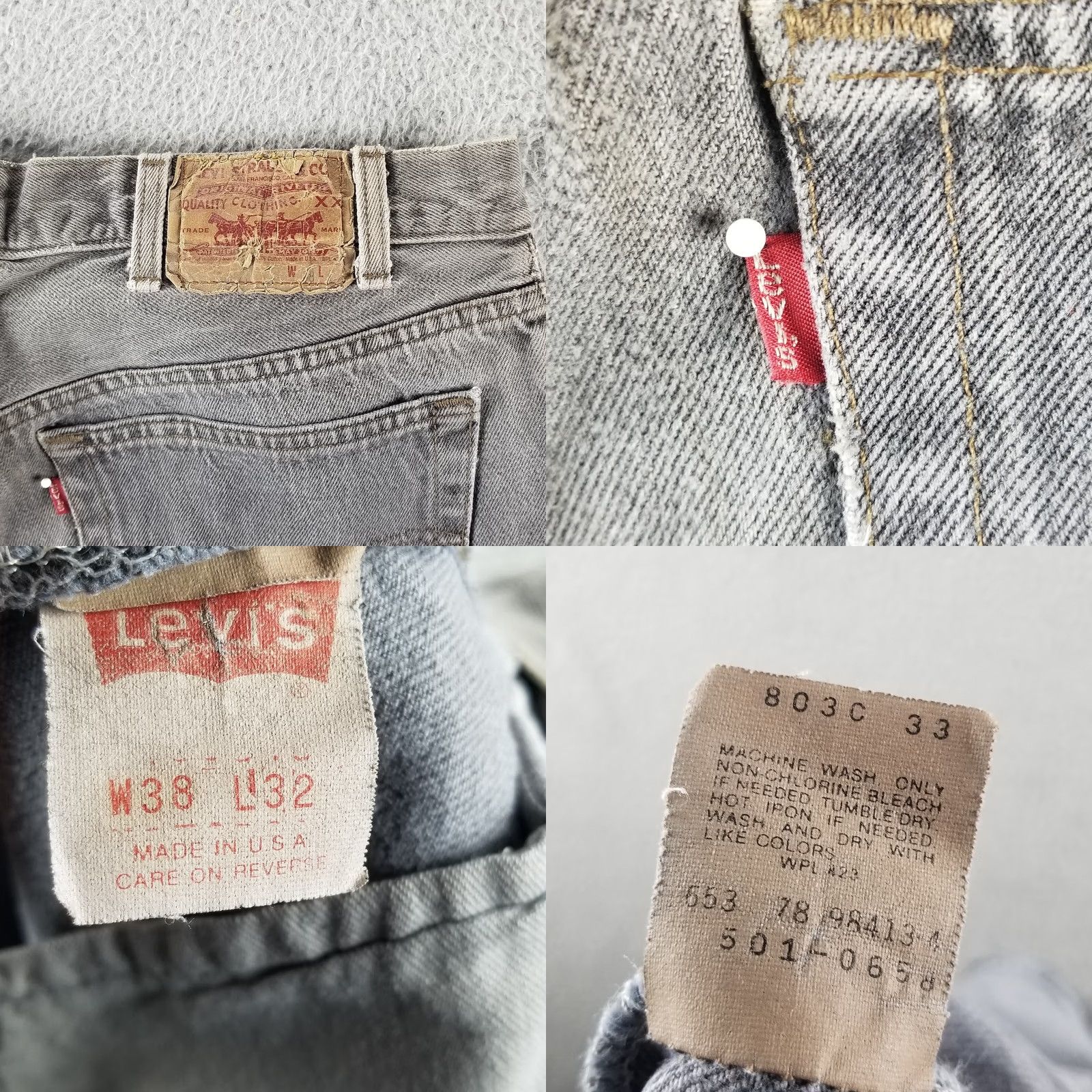 Levi's Levi's 501 Jeans Main Copper Hardware Button Fly Denim 36X27 Gray - Vintage, Regular, Men, 90s Theme, US Size US 36 / EU 52 - 8 Thumbnail