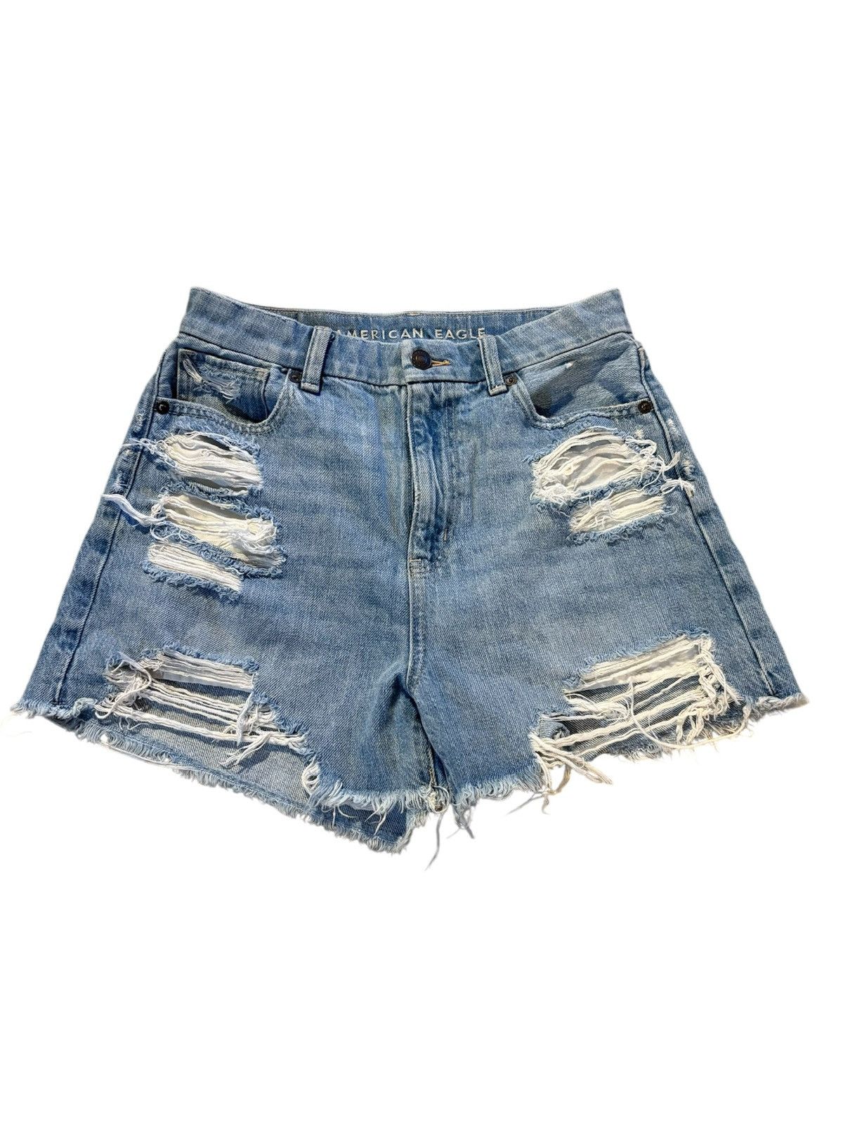 American Eagle Outfitters American Eagle Distressed Denim Shorts - Size 2 Size 26" / US 2 / IT 38 - 1 Thumbnail