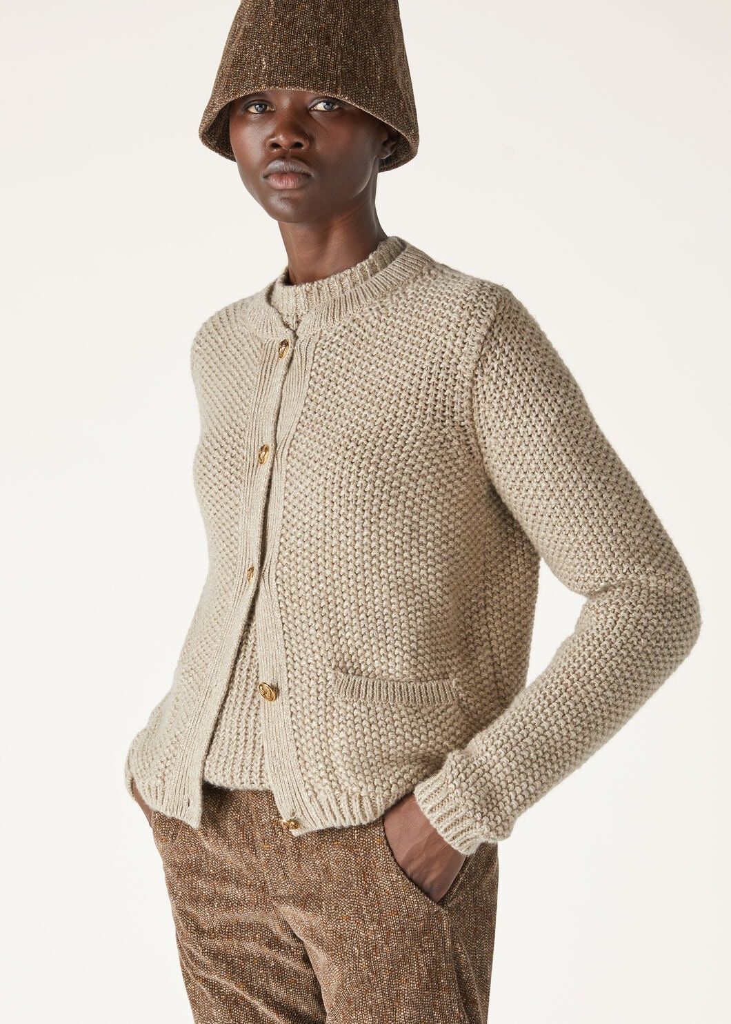 Loro Piana o1w1db10825 FAO2905 Baranca Cardigan in Beige Size L / US 10 / IT 46 - 4 Thumbnail